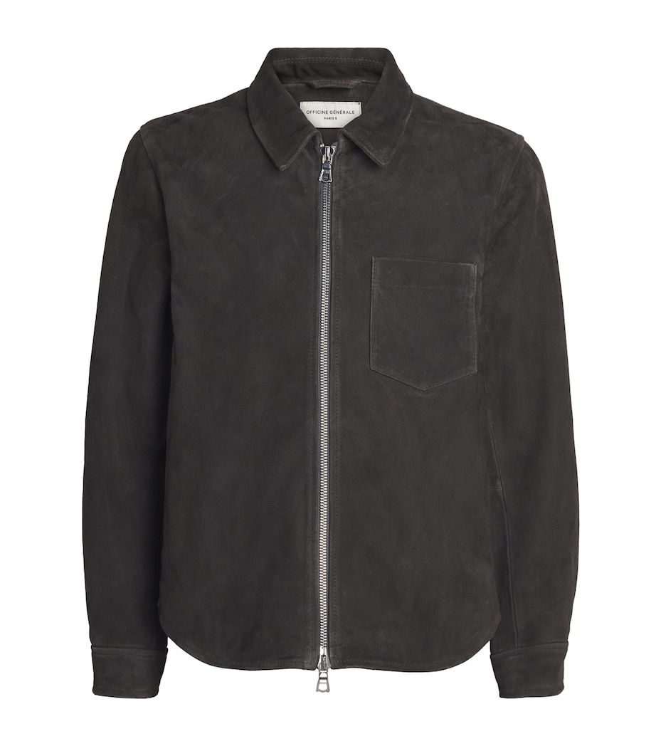 Suede Zip Overshirt ANTHRACITE Image 1