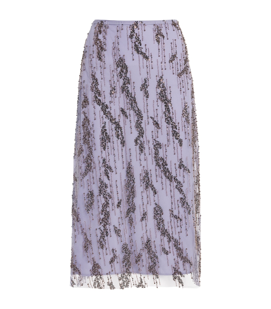 STAUD Womens Embellished Angela Midi Skirt Lil Lilac Image 1