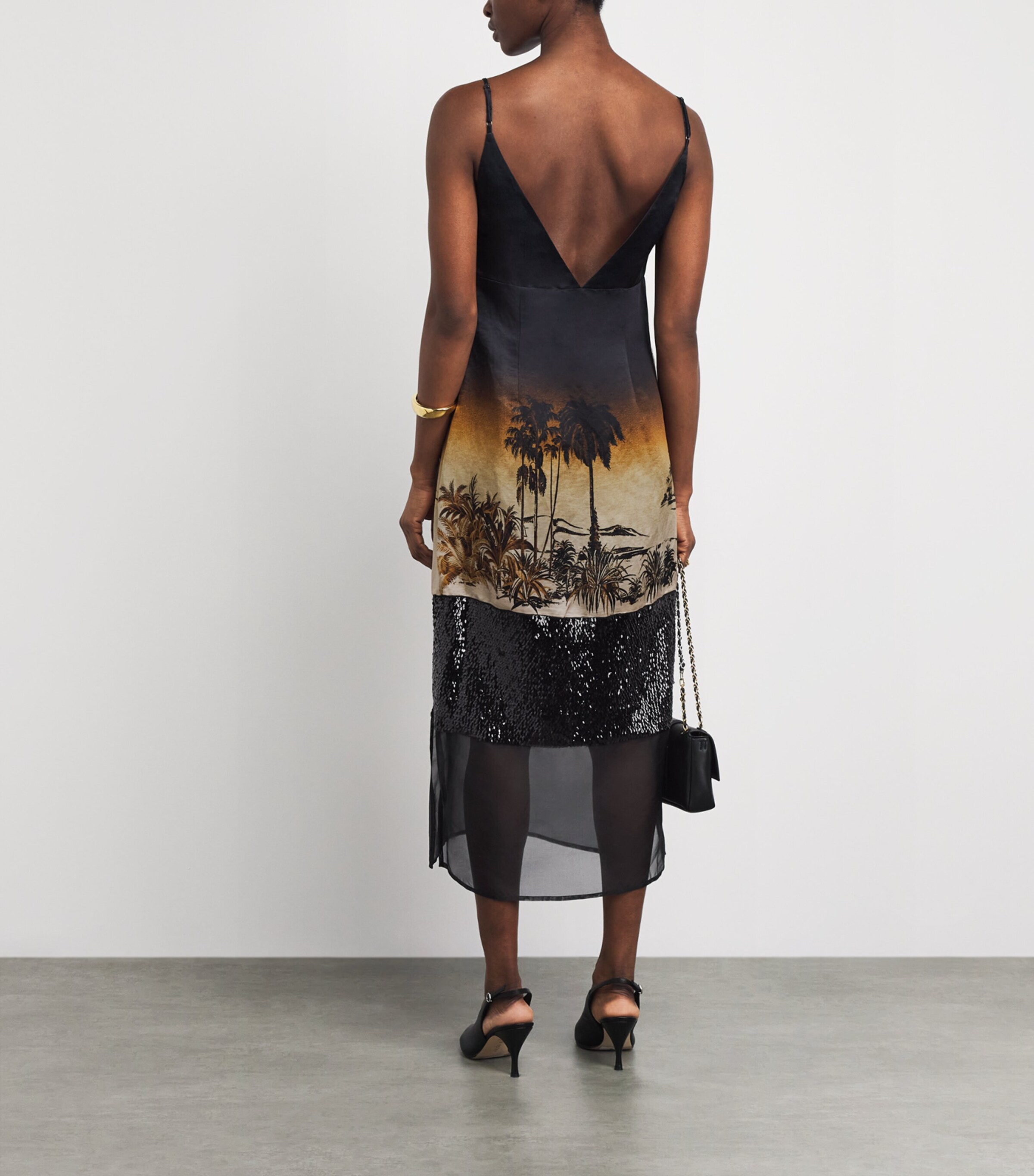 STAUD Womens Linen-Silk Nalu Slip Dress Cfng Cali Nights Image 3