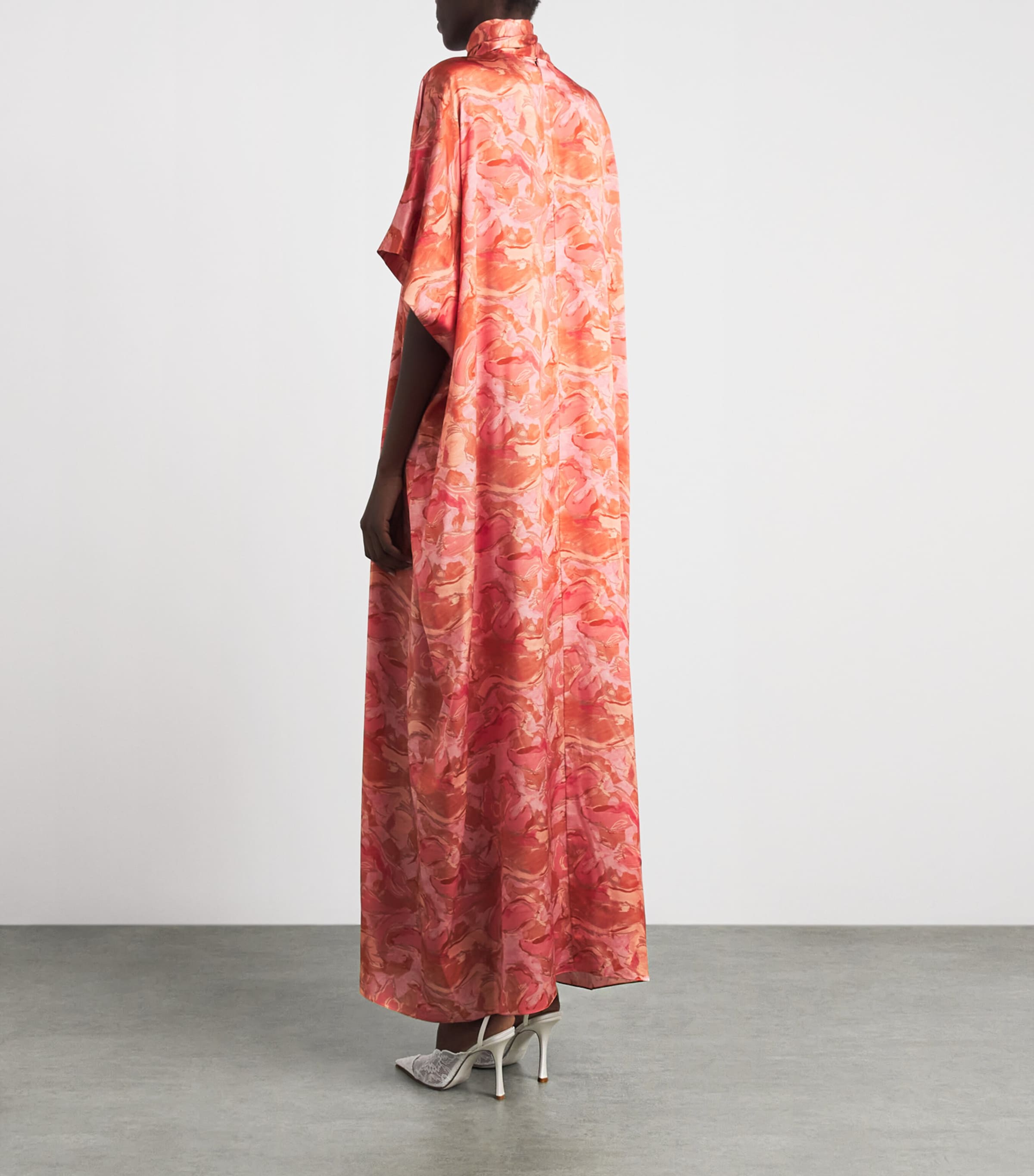 Roksanda Womens Silk Floral Oshone Midi Dress Brush Rose Image 4