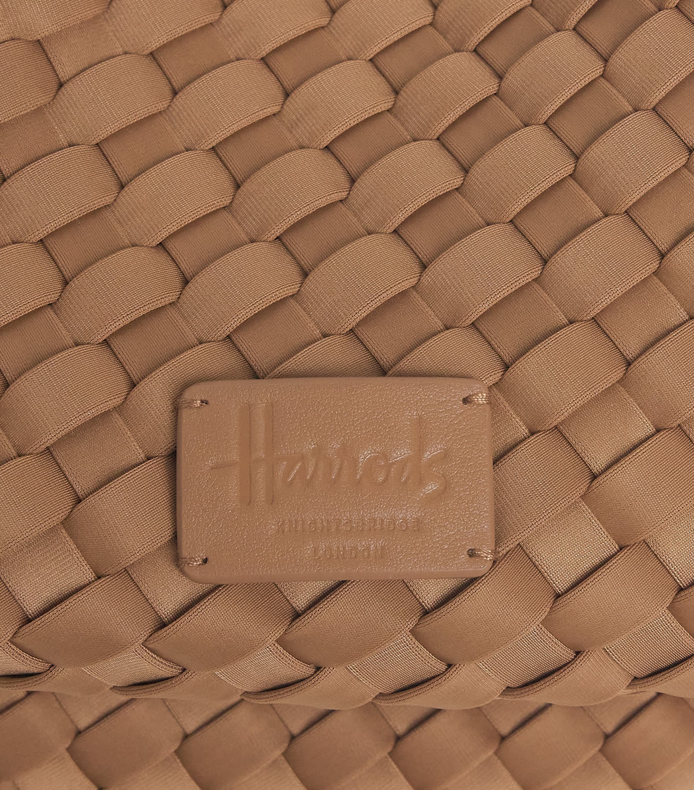 Harrods Neoprene Woven East-West Tote Bag Brown Image 7