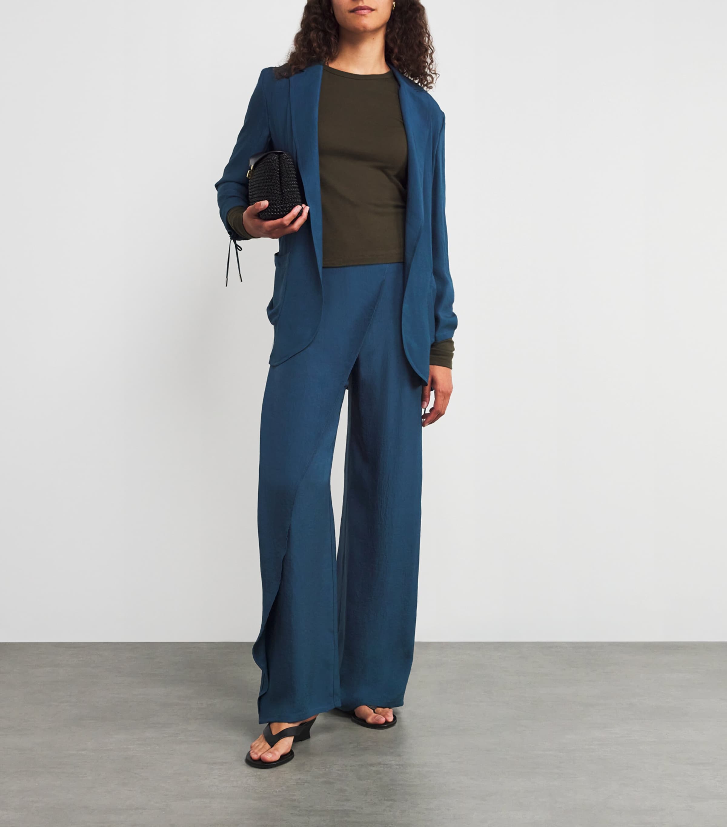 Crinkled Twill Blazer NAVY Image 2