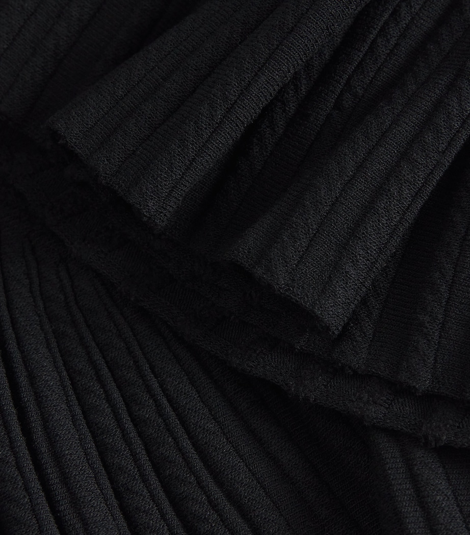 Velvet Ruffled Mini Skirt BLACK Image 5