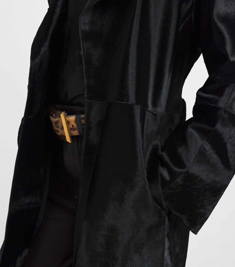 Ponyhair Althea Belted Coat OBSIDIAN BLACK Image 6