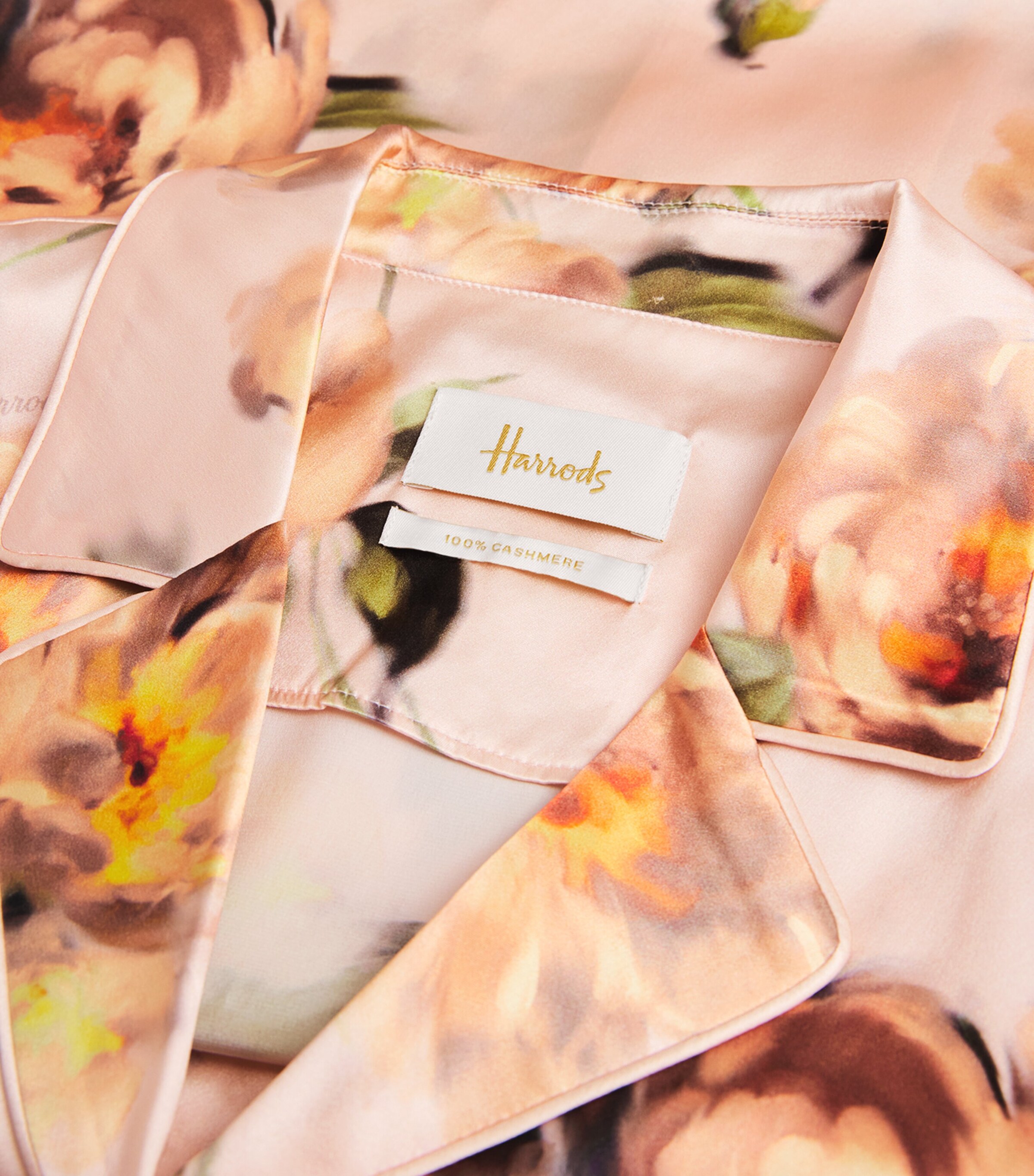 Harrods Womens Silk Midnight Rose Pyjama Set Pink Image 6
