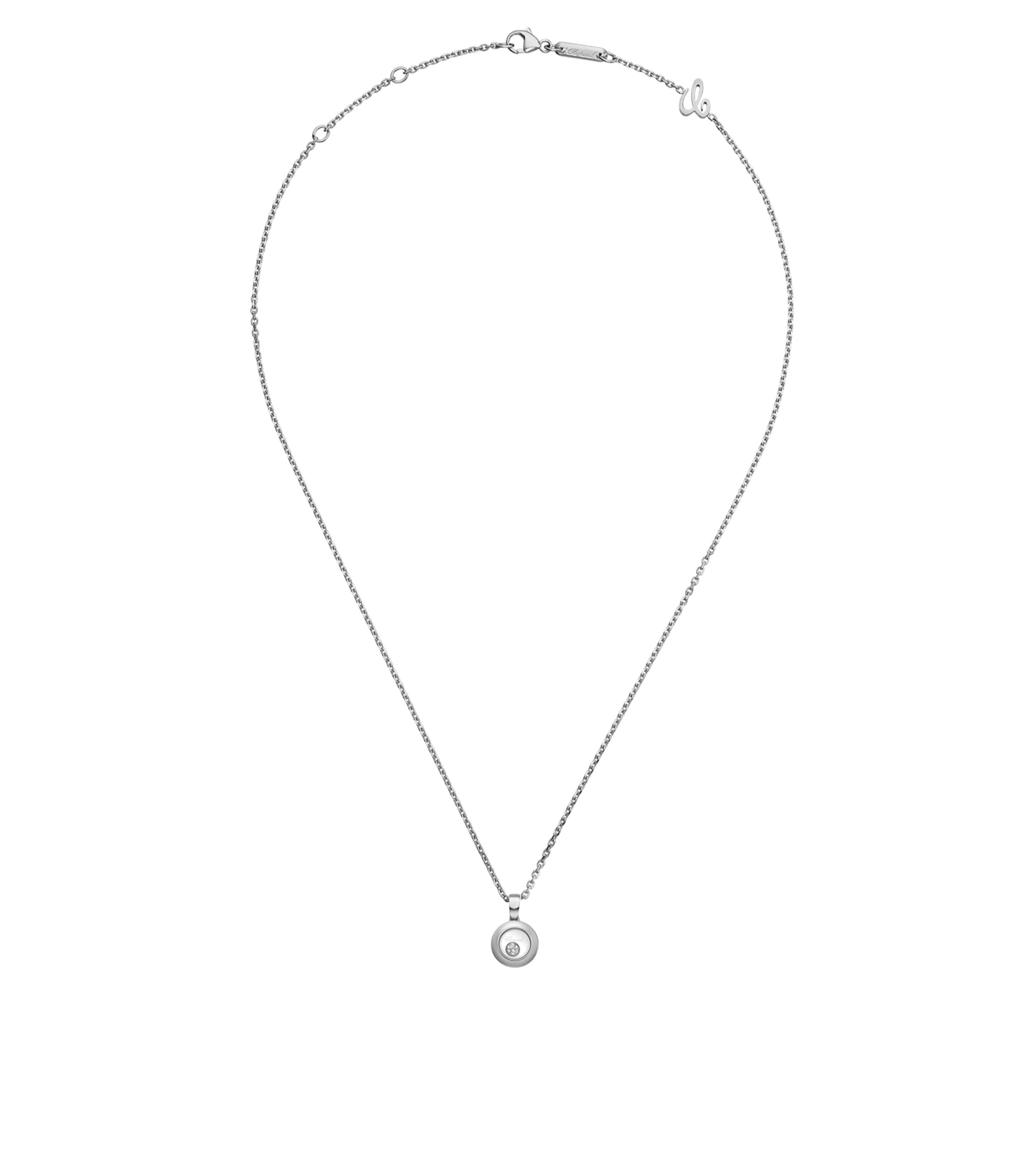 White Gold and Diamond Happy Diamonds Icons Pendant Necklace 18K WHITE GOLD Image 4