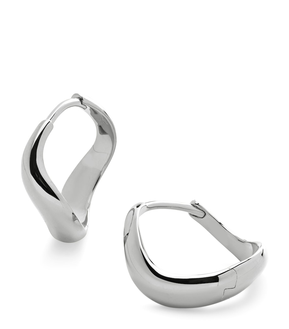 Monica Vinader Small Sterling Silver Swirl Hoop Earrings Sterling Silver Image 1