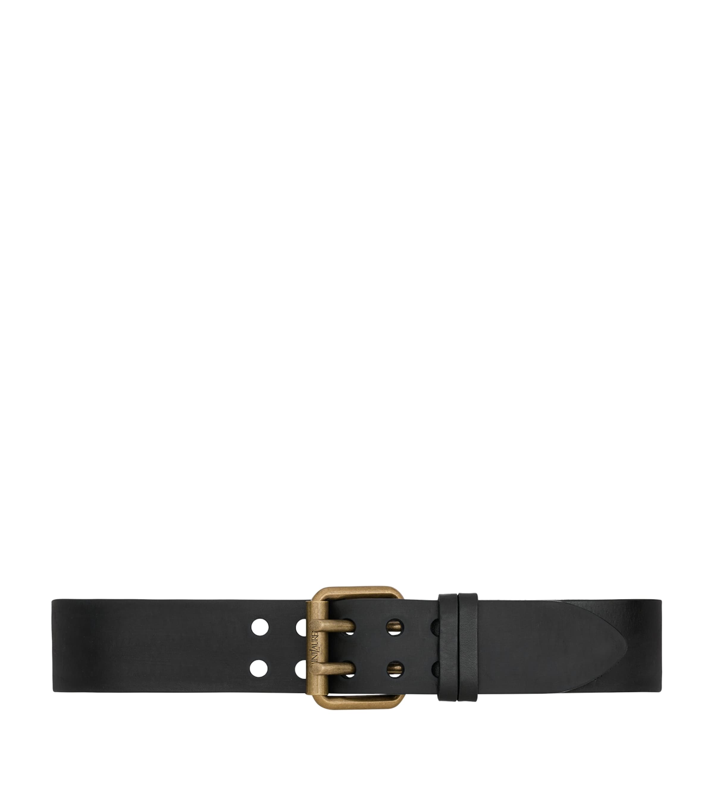 Saint Laurent Calfskin Motorcycle Buckle Belt Image 1