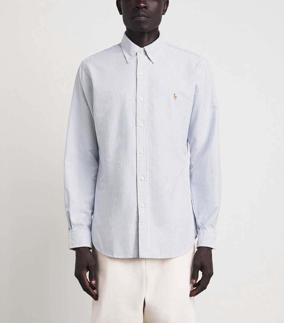 Polo Ralph Lauren Mens Cotton Stripe Shirt Navy White Image 4