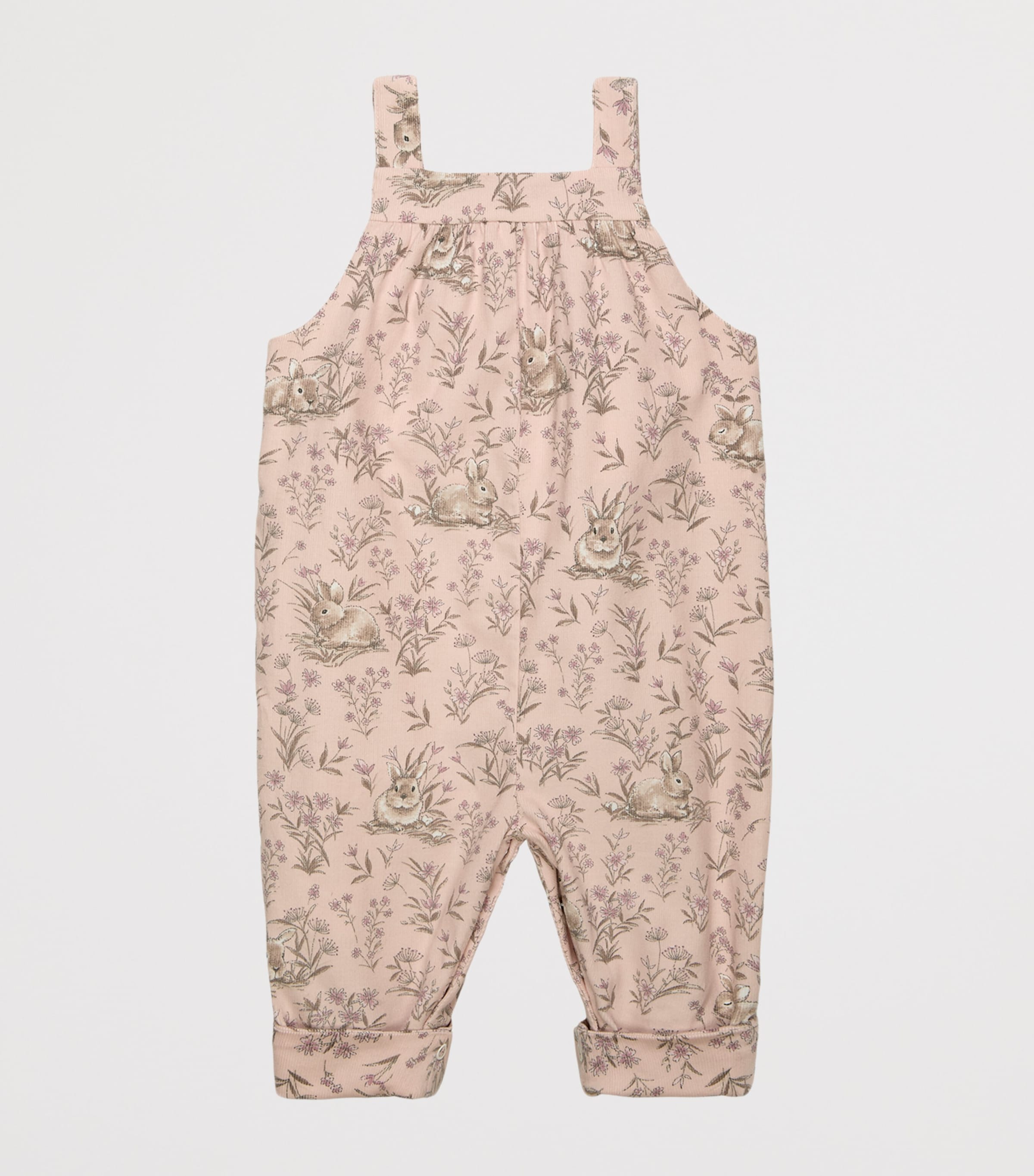 Trotters Corduroy Bunny Dungarees (6-24 Months) Pink Image 2
