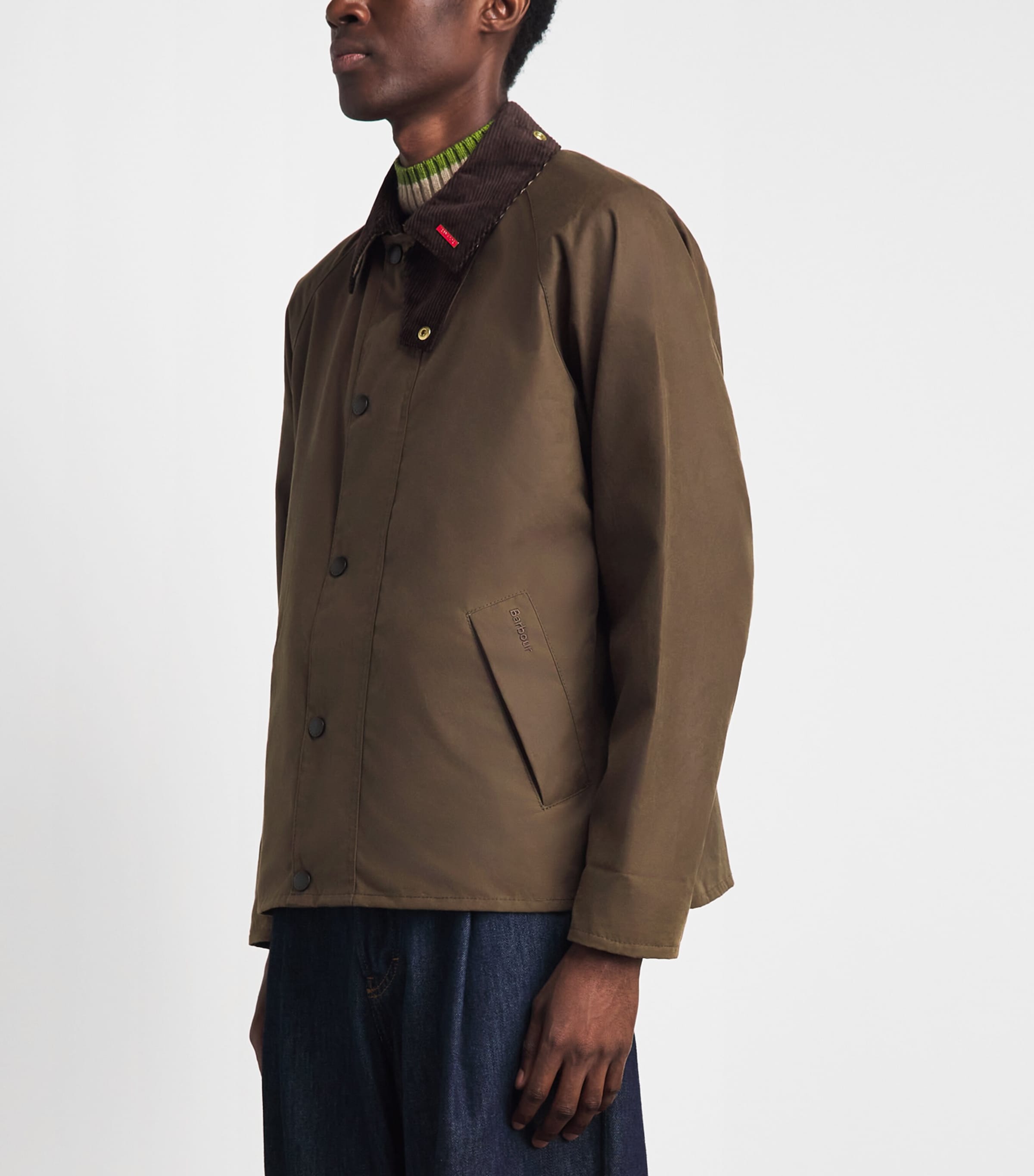 Barbour Mens Waxed Cotton Transport Jacket Brown Image 4