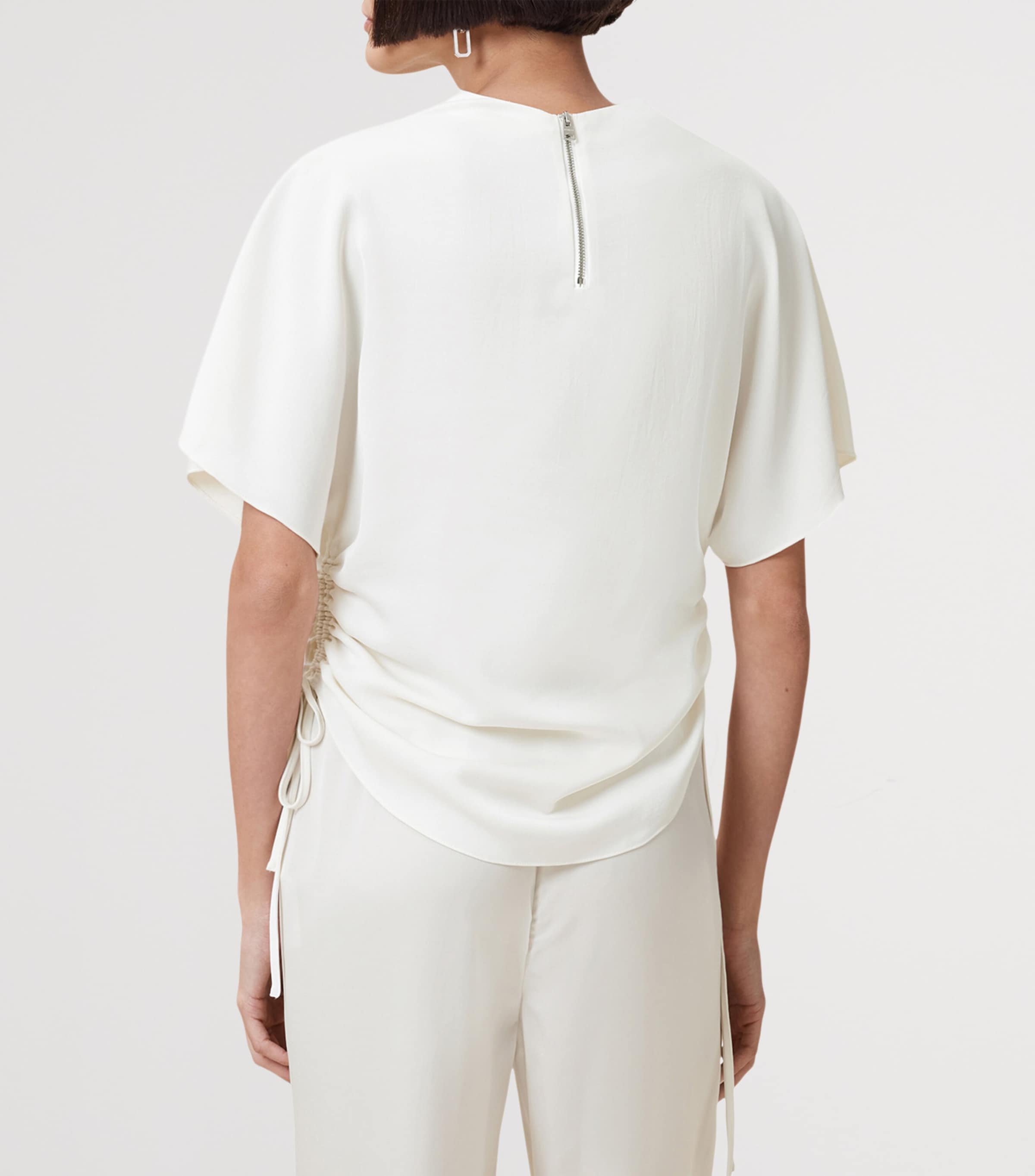 AllSaints Womens Leslie Draped Top Antique White Image 4