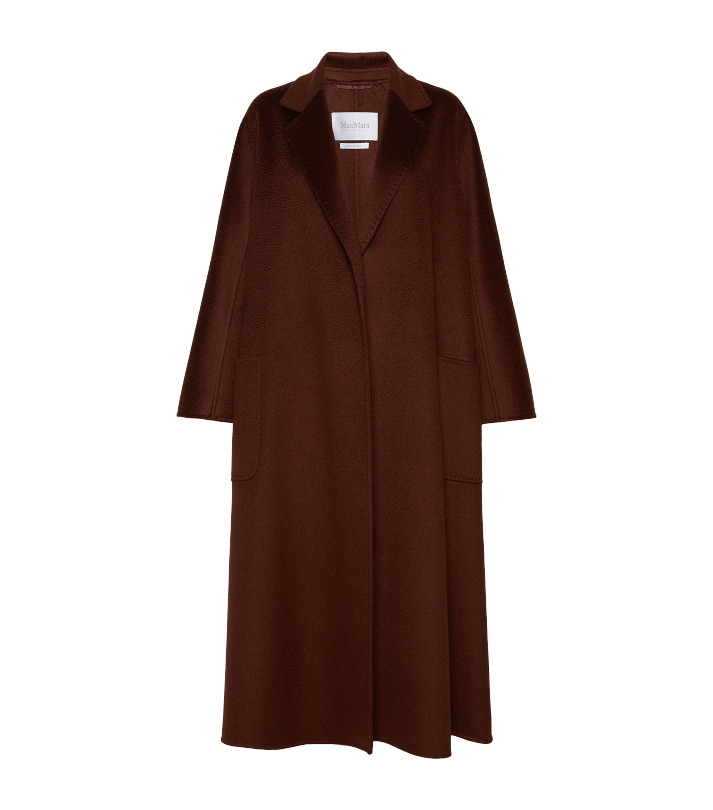 Max Mara Womens Cashmere Ludmilla Wrap Coat Brown Bordeaux Image 1