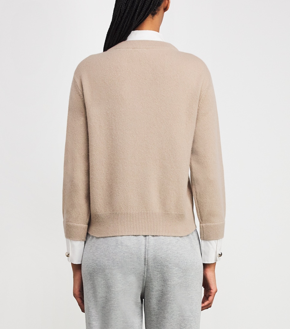 Wool Collar-Insert Sweater BEIGE Image 4