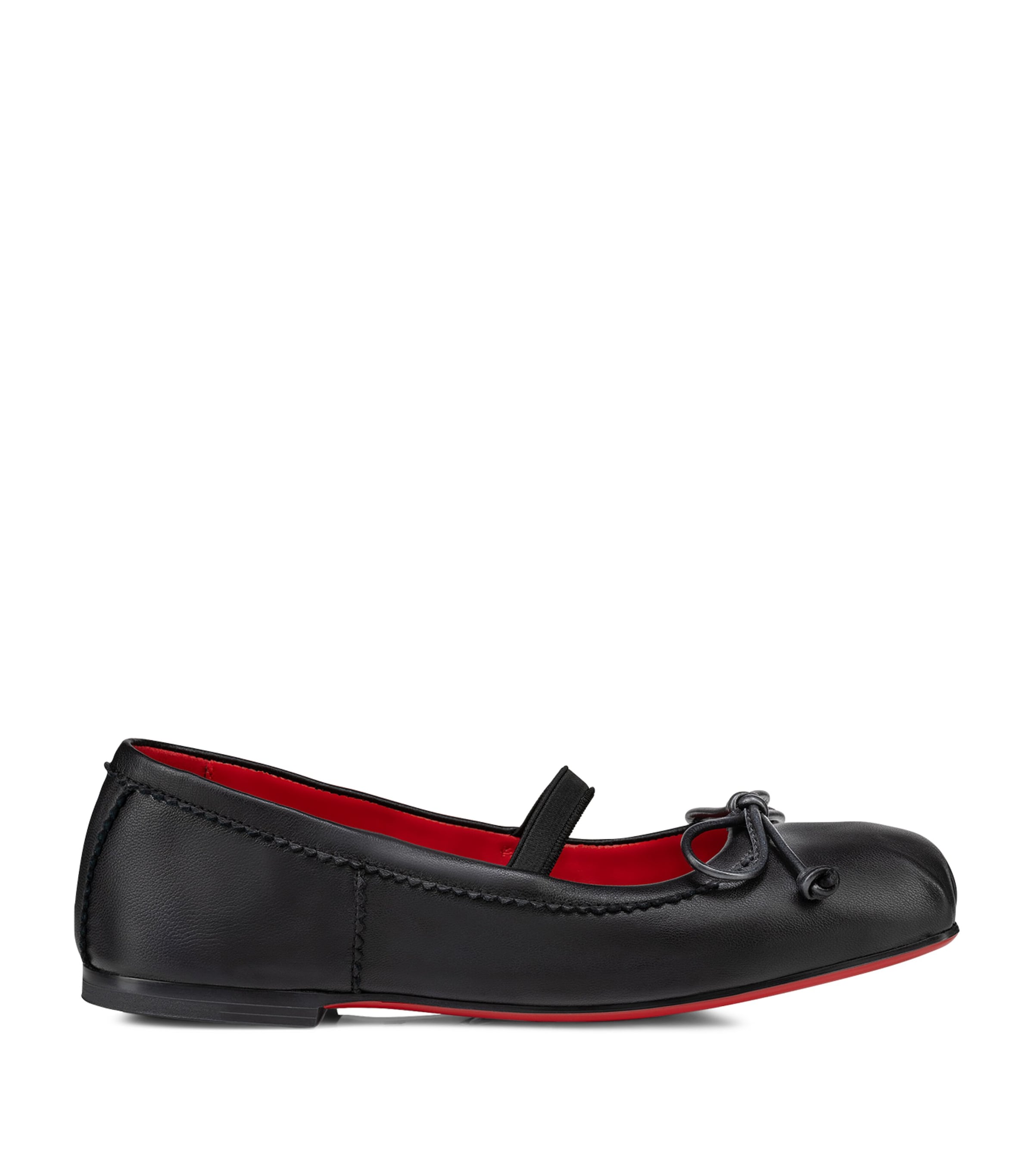 Christian Louboutin Kids' Leather Ballet Flats In Red