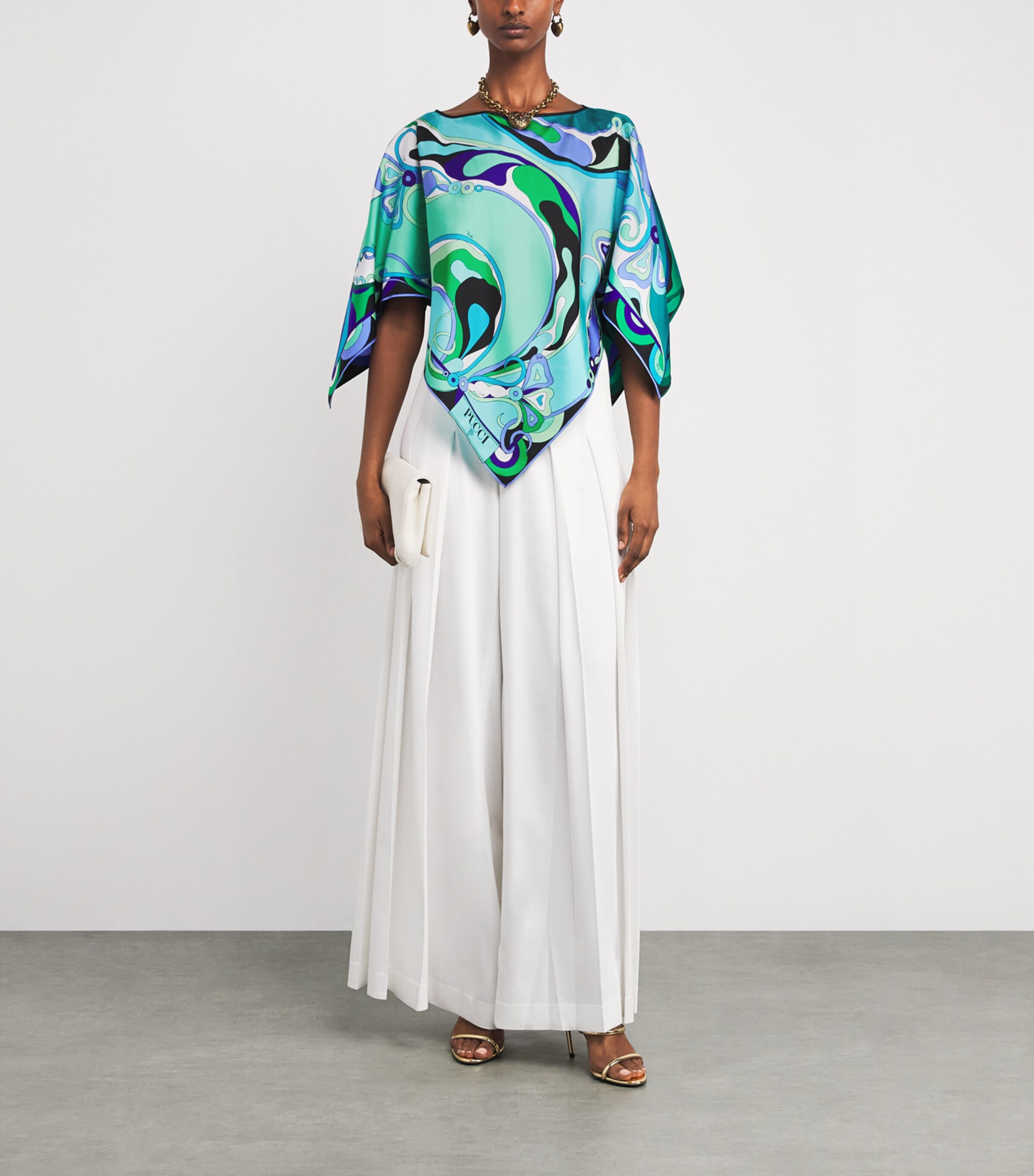 PUCCI Multi Silk Orchidee Print Scarf Top | Harrods US
