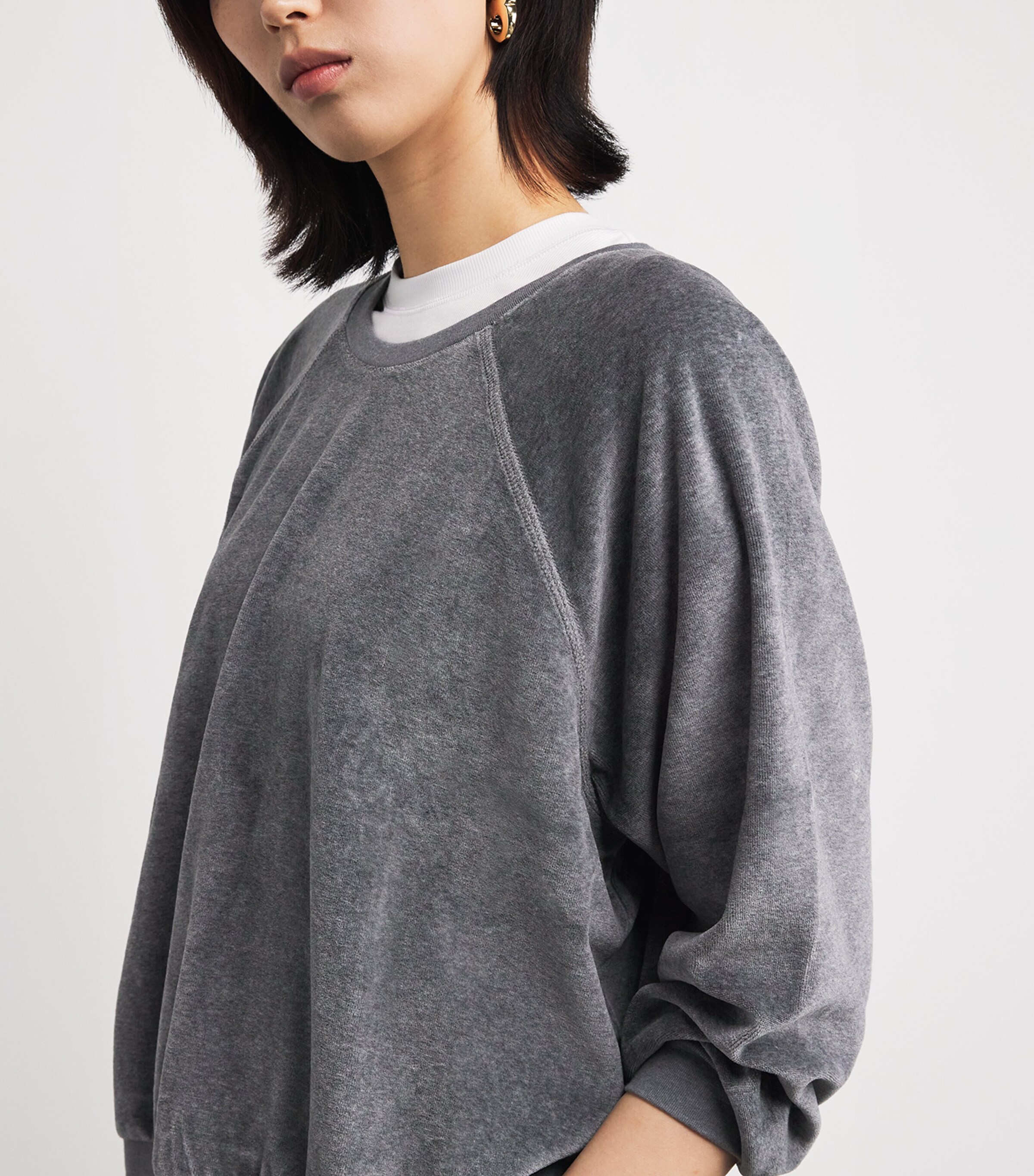 Suzie Kondi Womens Cotton-Blend Samos Sweatshirt Charcoal Heather Image 6