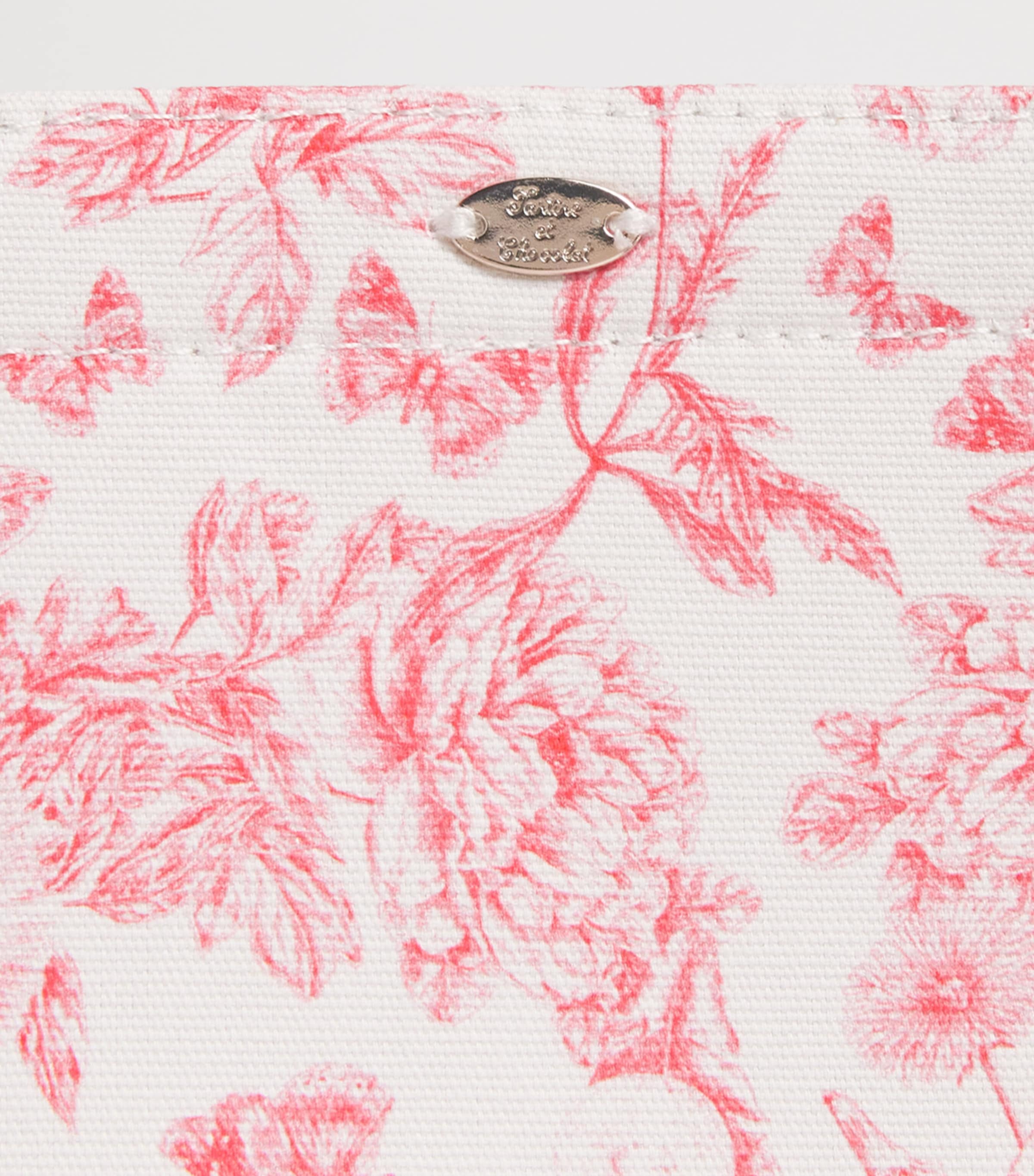 Tartine et Chocolat Cotton Toile de Jouy Bougainvillea Tote Bag Image 3