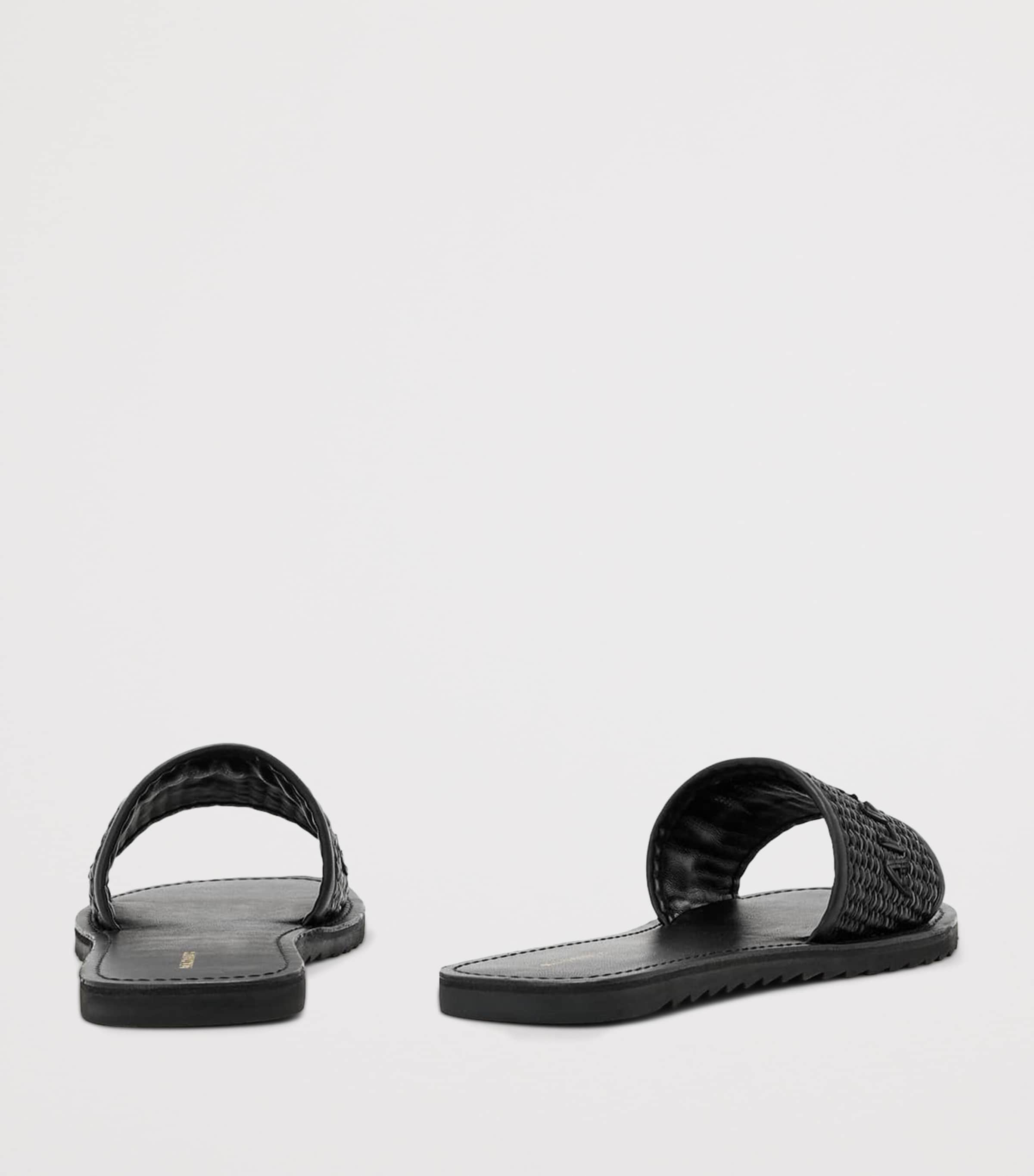 AllSaints Raffia Hoxton Sliders Black/black Image 5