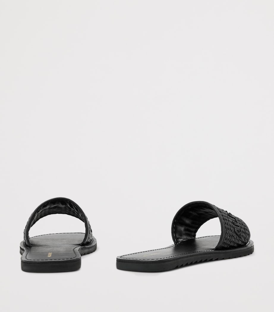 AllSaints Raffia Hoxton Sliders Black/black Image 5