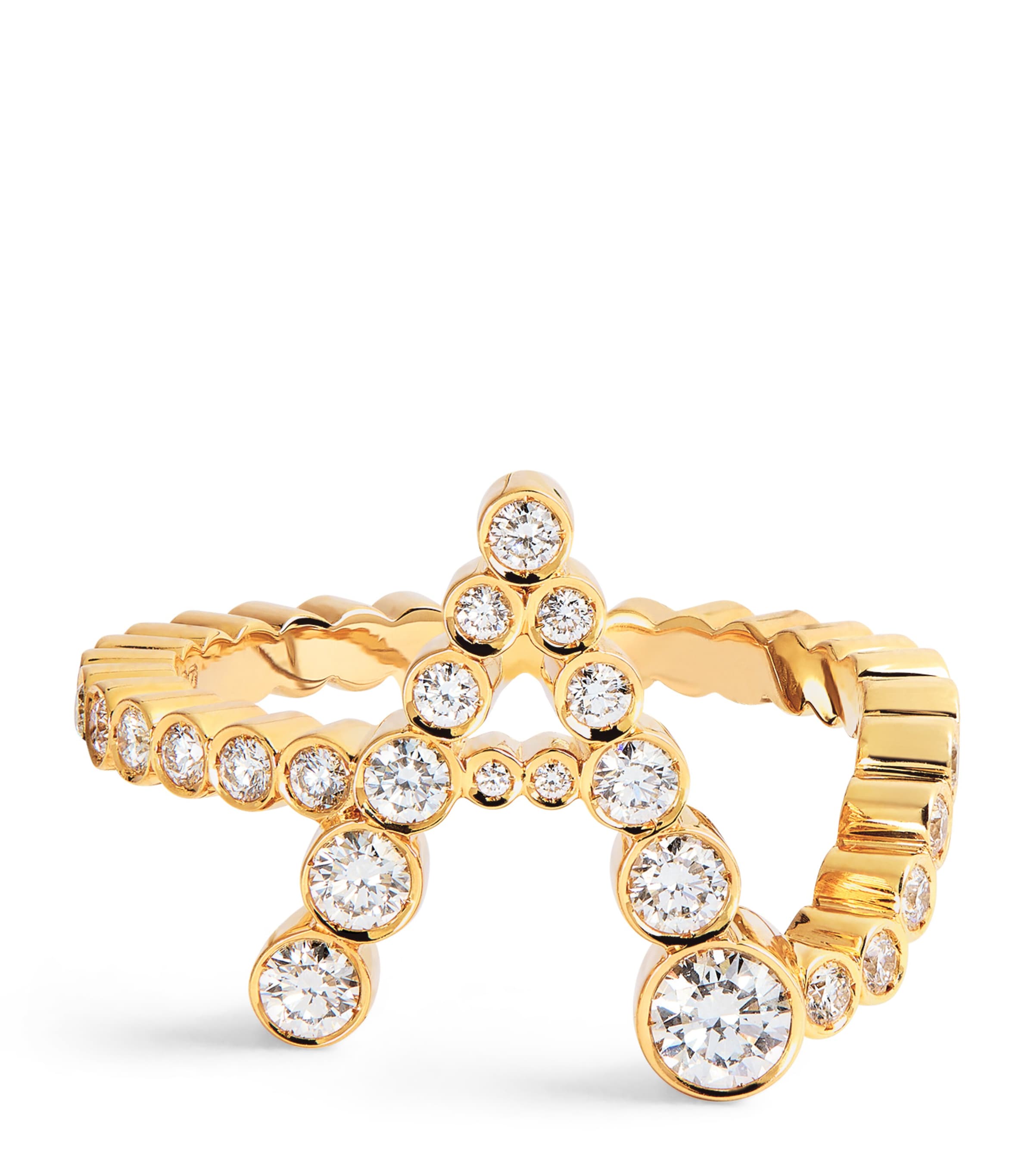 Sophie Bille Brahe Yellow Gold And Diamond Ensemble 'a' Ring