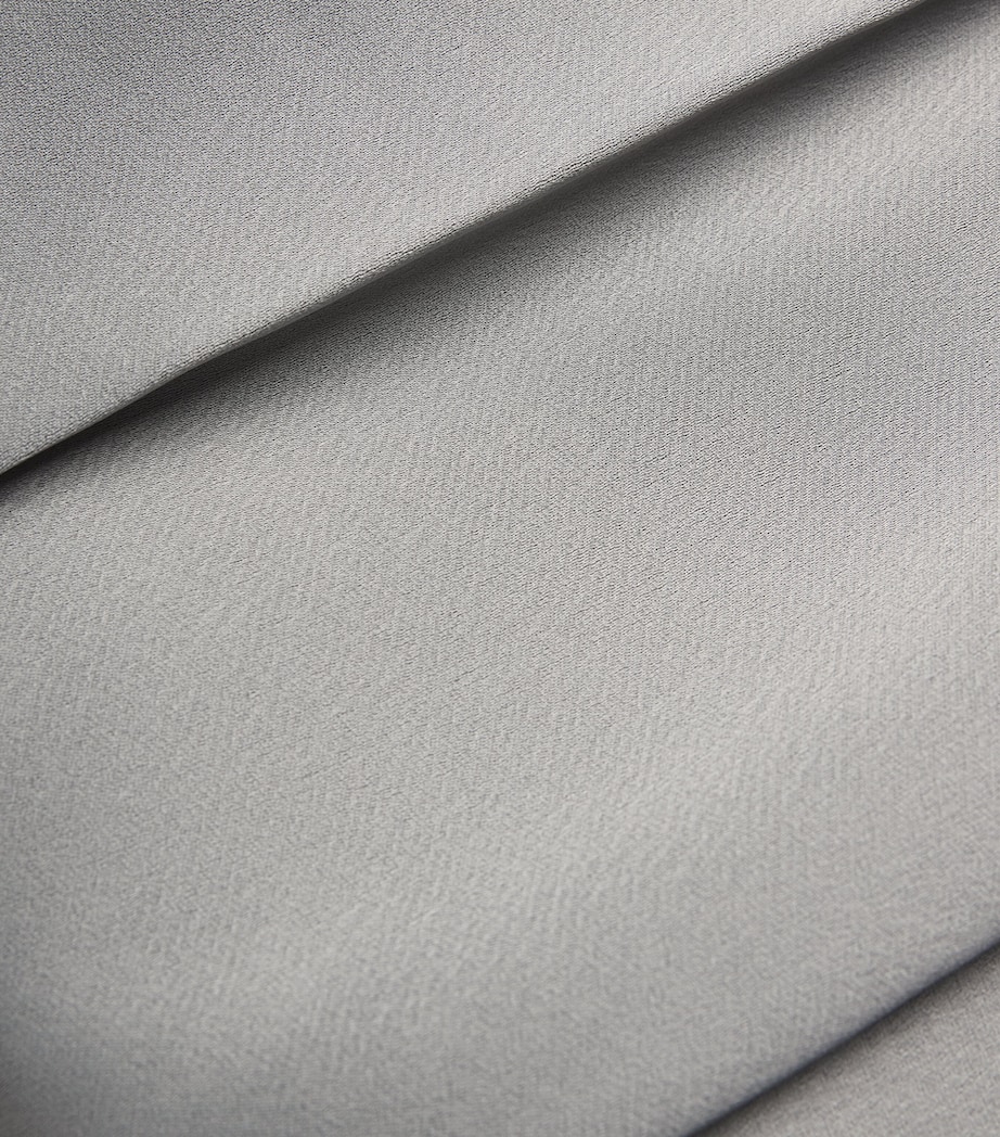 Satin Pleated Wide-Leg Trousers GREY Image 5