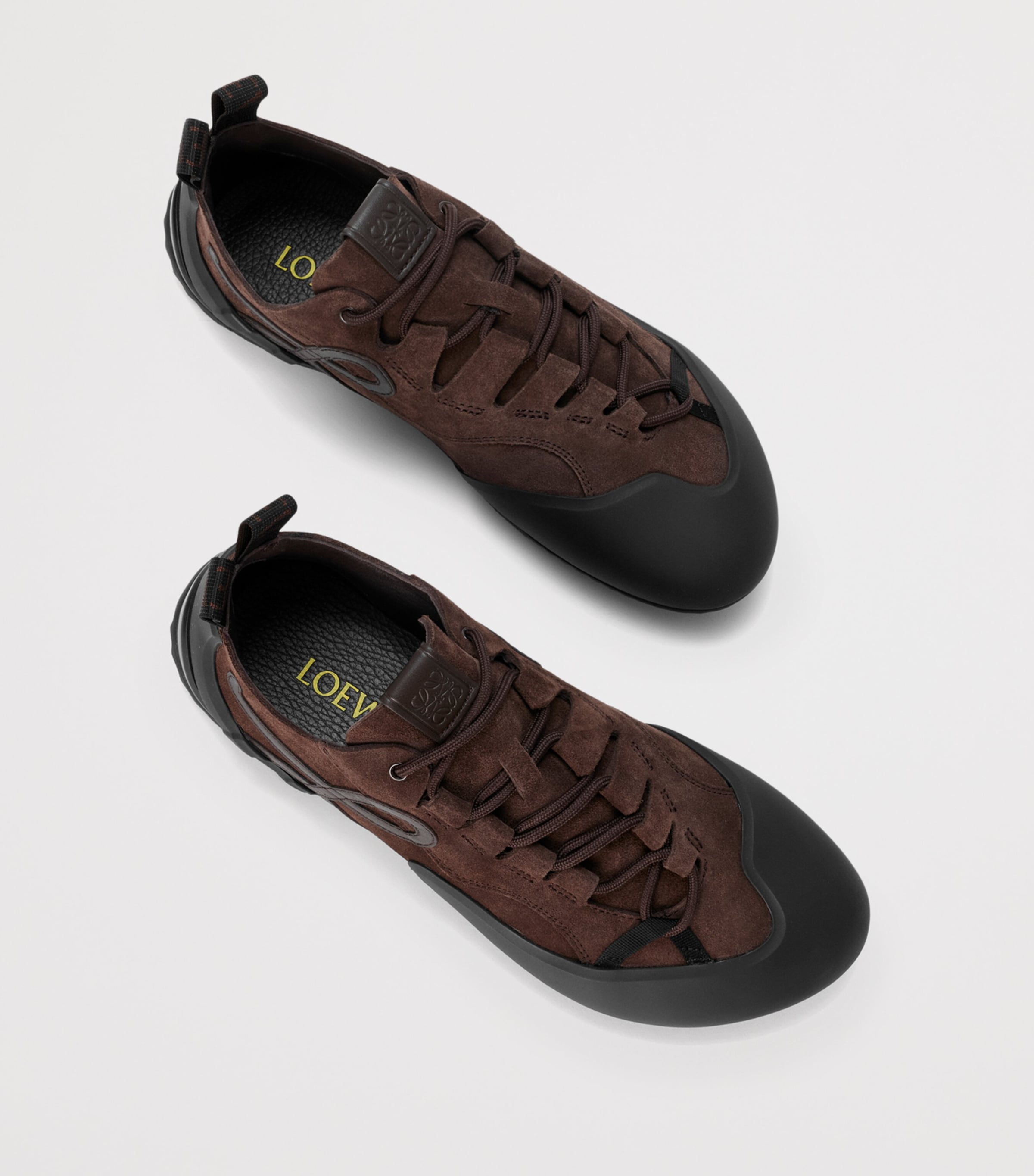 LOEWE Suede Grip Sneakers Dark Brown Image 3