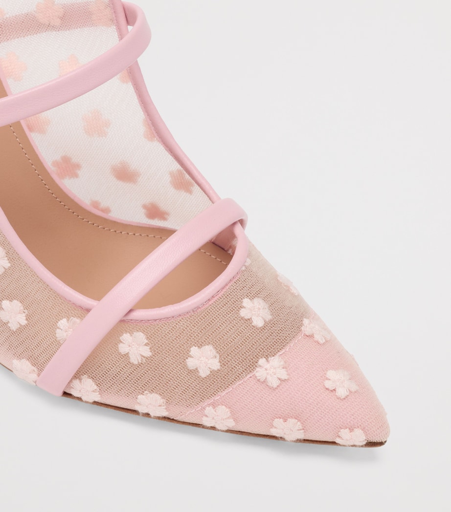 Malone Souliers Mesh Floral Maureen Heeled Mules 85 Peony Image 5