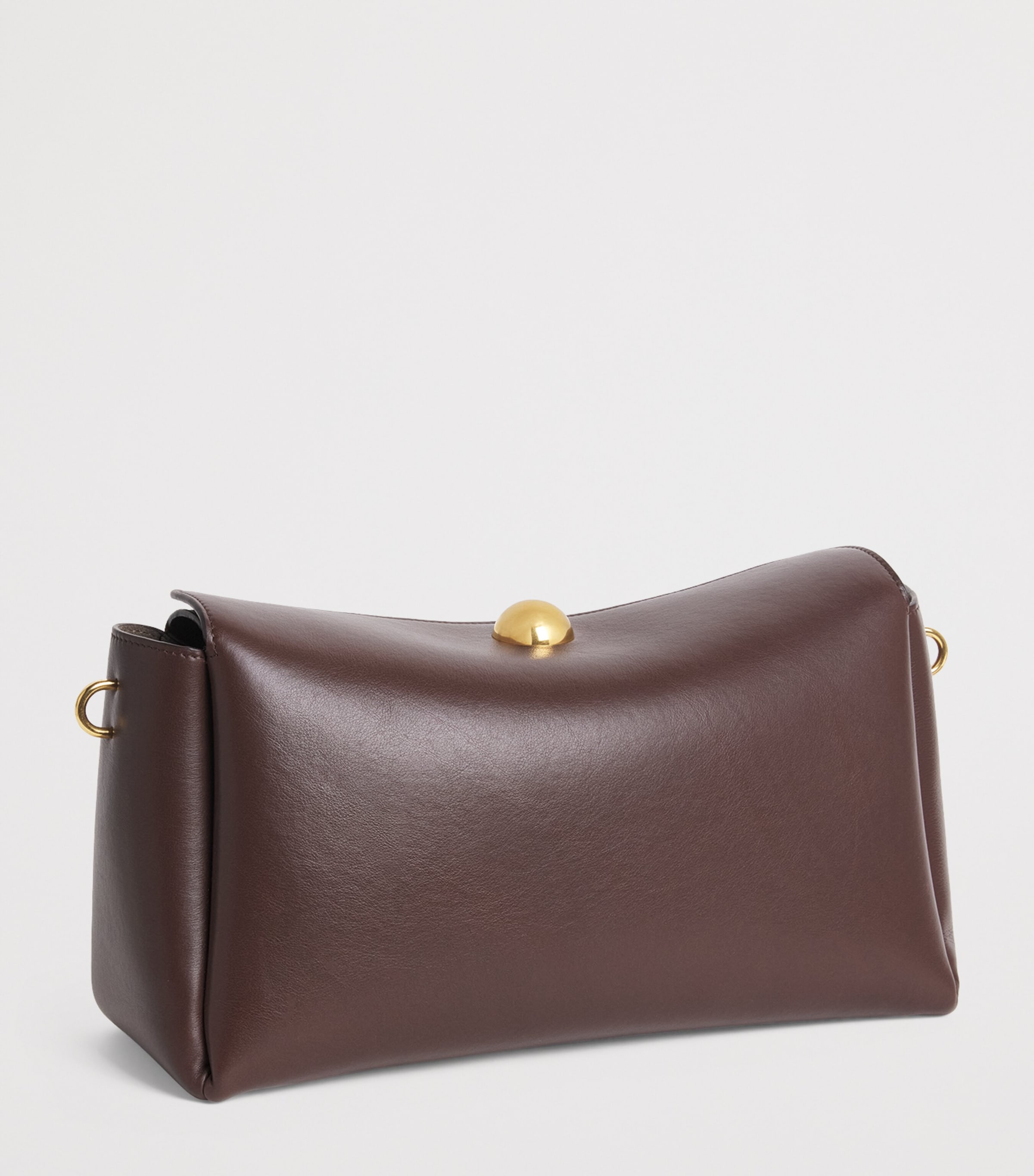 AMI Paris Medium Leather Carrousel Shoulder Bag Chocolat Image 3