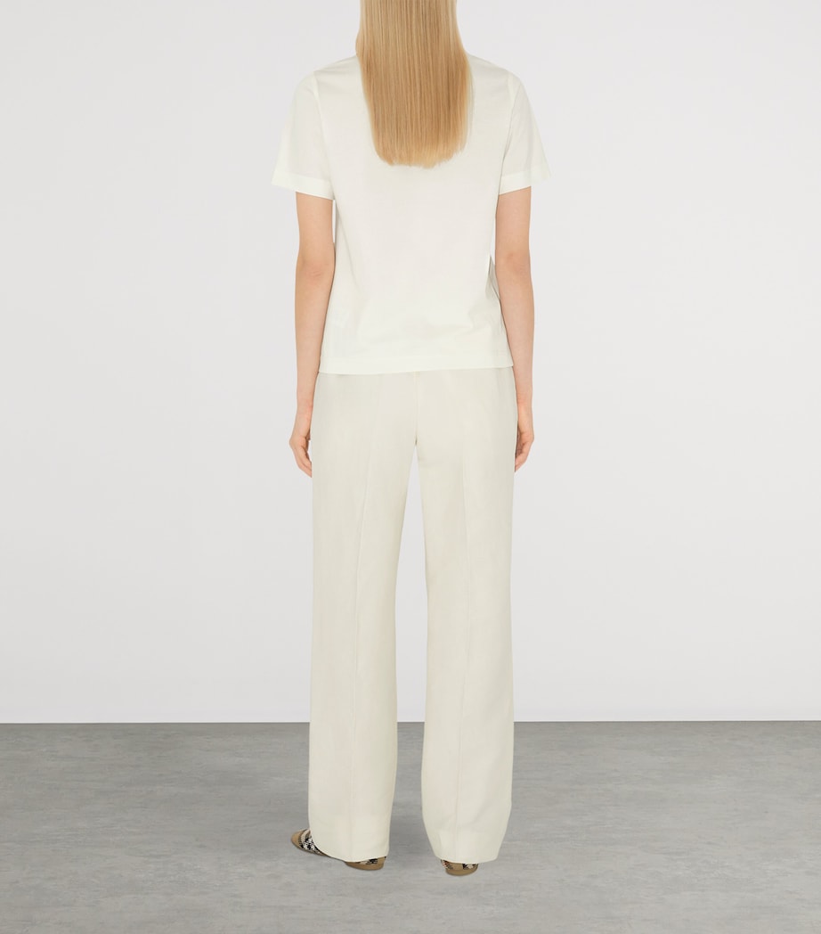 Cotton Check Label T-Shirt CHALK Image 3