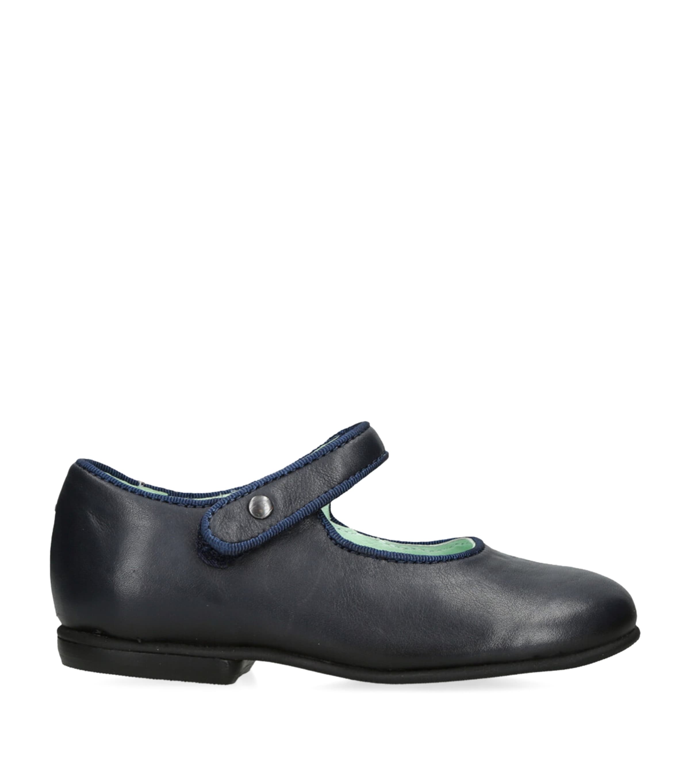 papouelli Leather Maud Mary Janes Navy Image 1