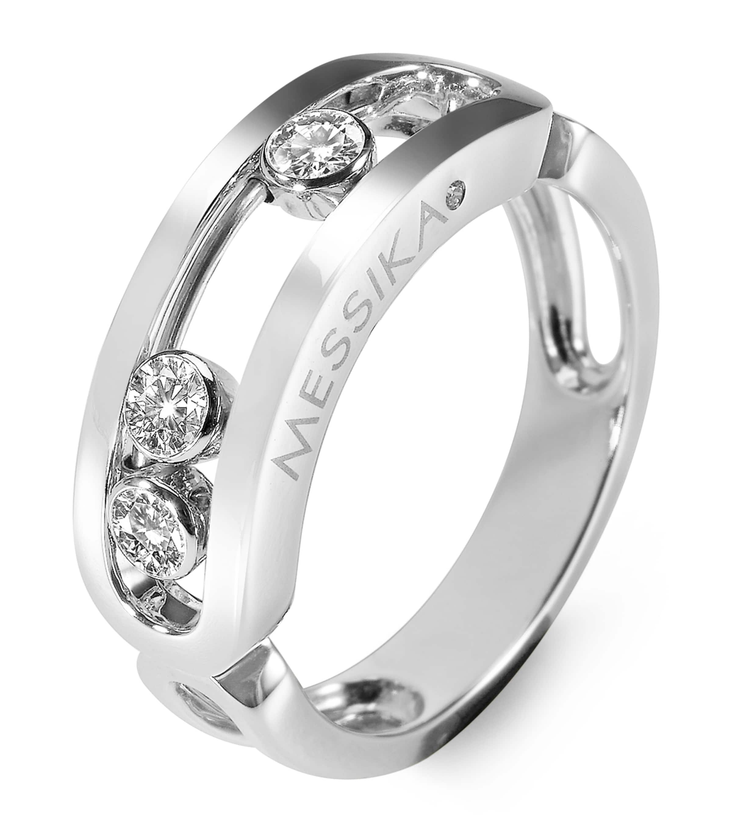 Messika White Gold And Diamond Move Classique Ring In Metallic