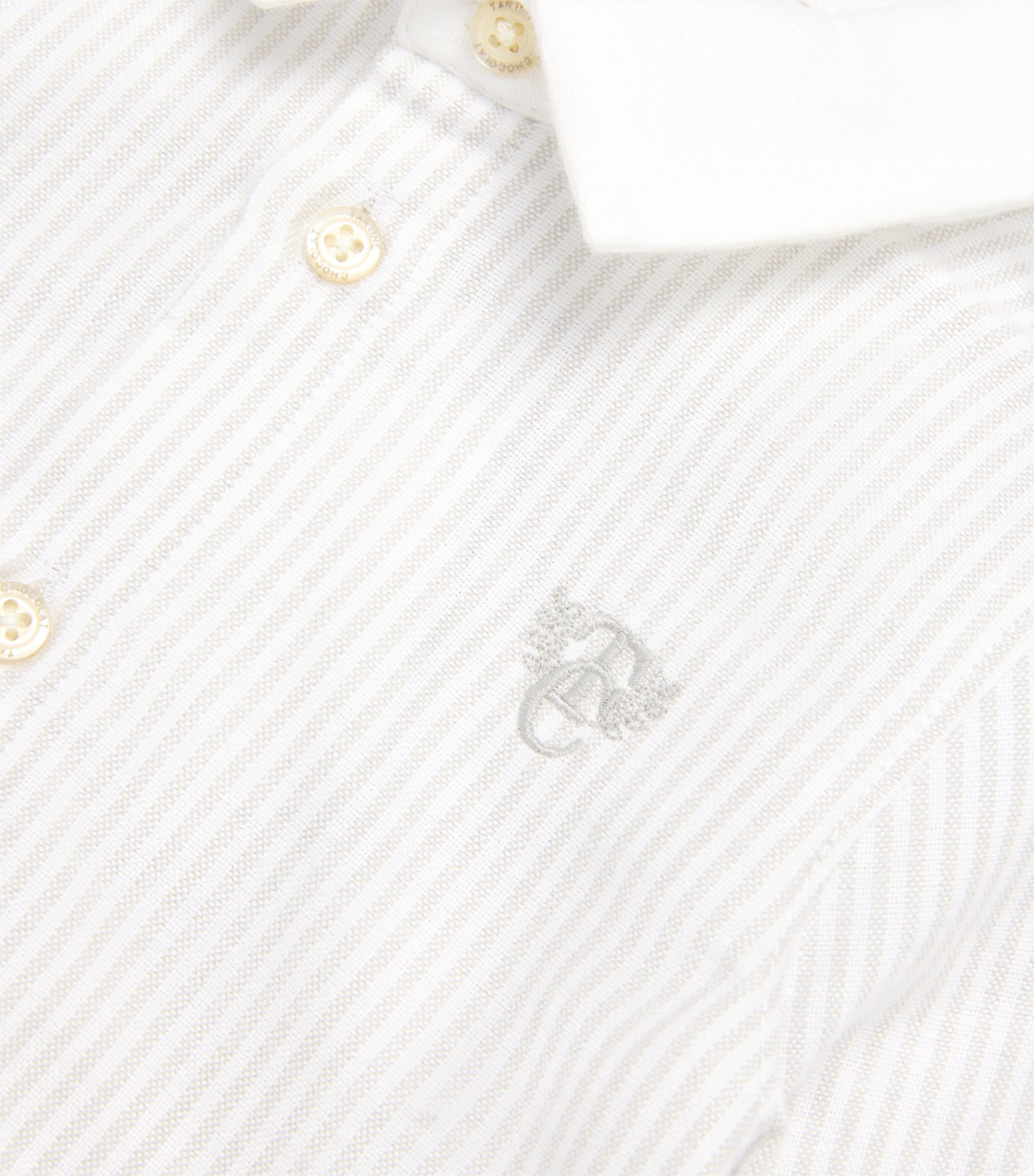 Cotton Button-Up Stripe Shirt (3 Months–4 Years) 21GRIS CLAIR RAY Image 3