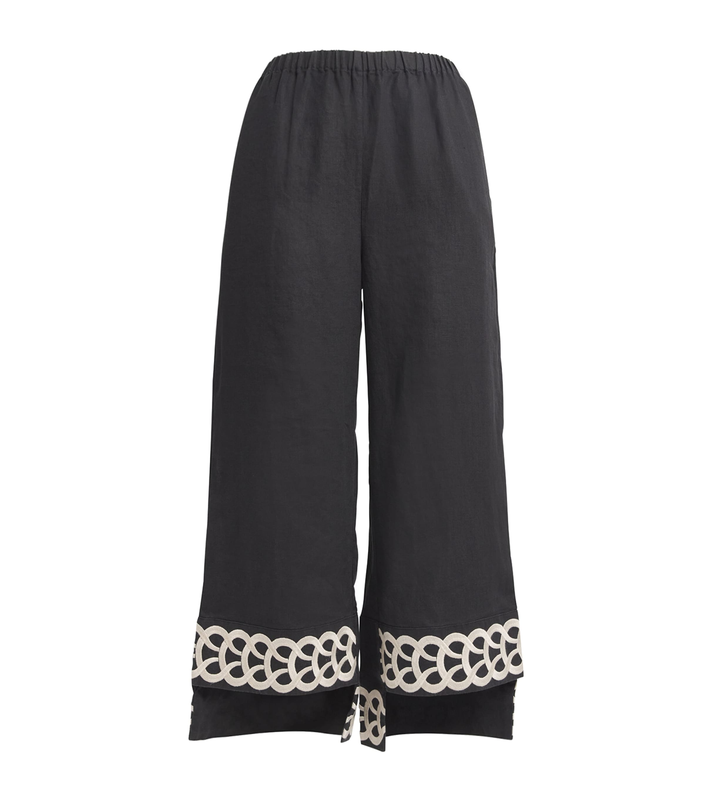 Shop By Malene Birger Organic Linen Mirabellos Trousers In Black