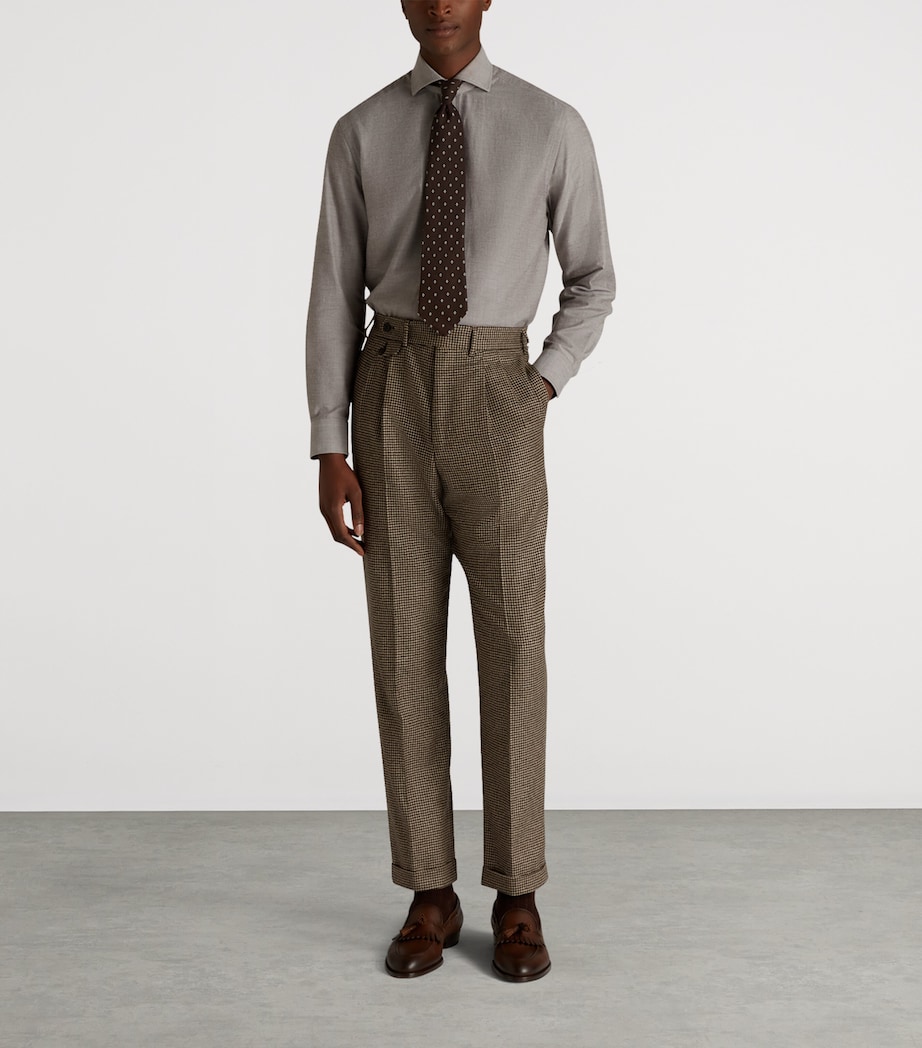 Cashmere Houndstooth Trousers 201BROWN Image 2