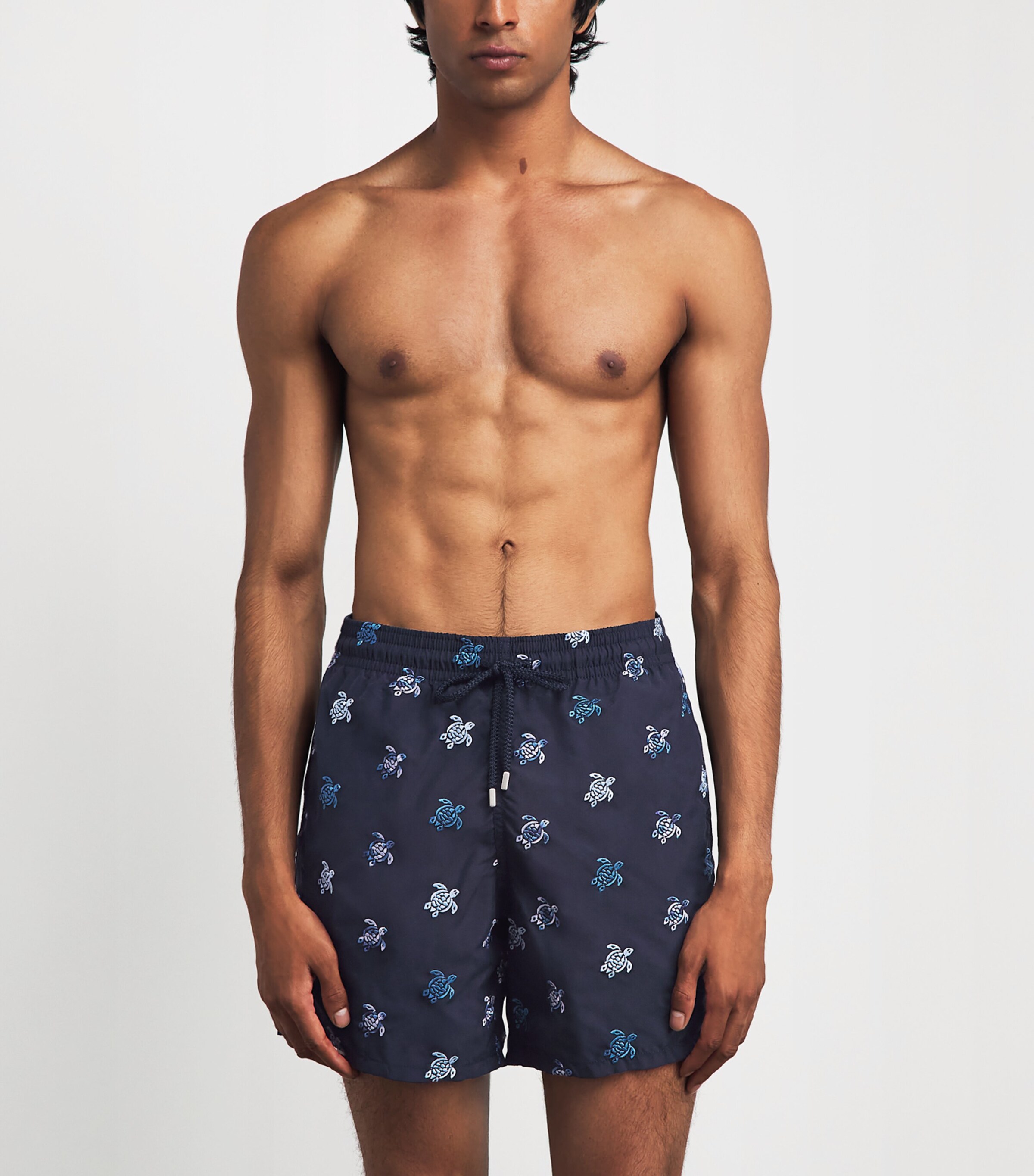 Vilebrequin Mens Embroidered Turtle Swim Shorts Bleu Marine Image 3