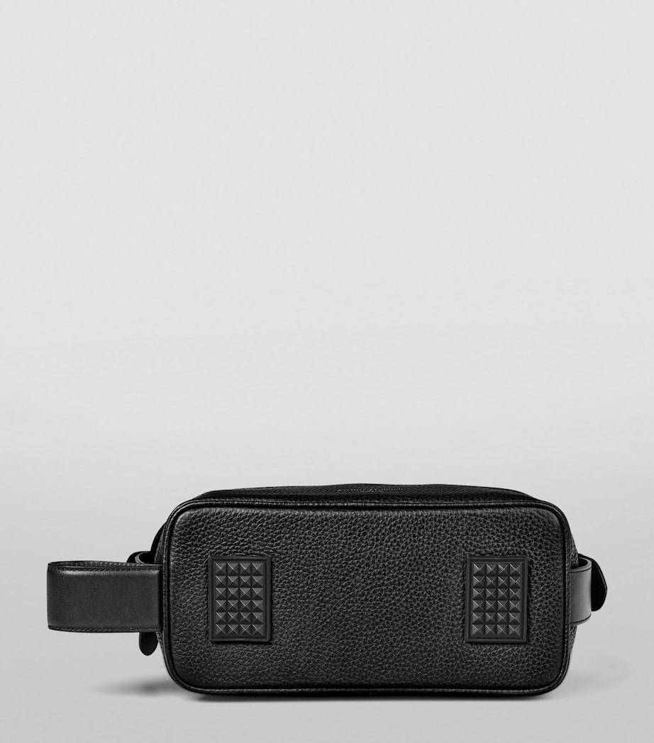 Leather Reporter Wash Bag BLACK Image 3