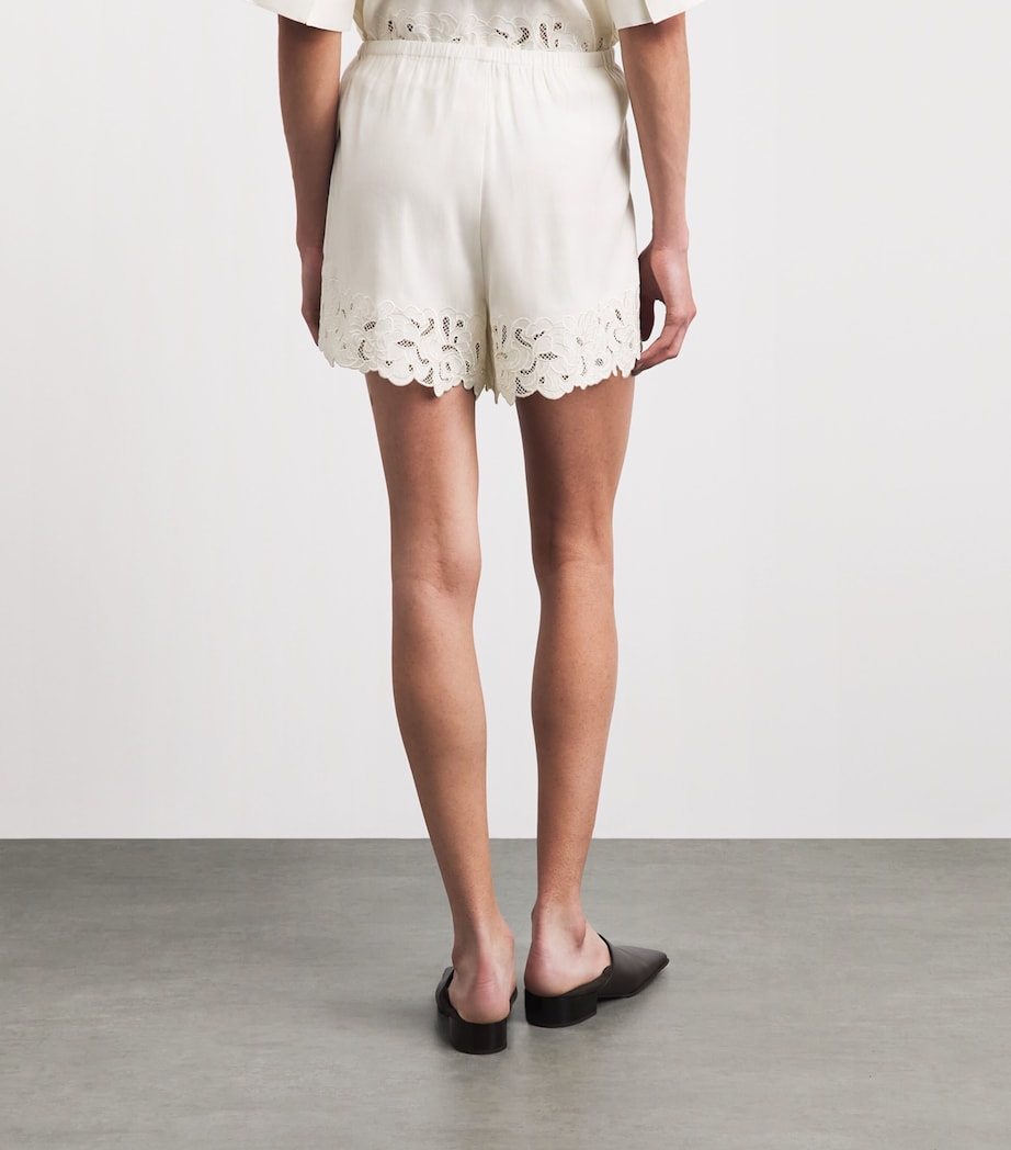 CAMILLA AND MARC Womens Linen-Blend Chara Embroidered Shorts Cream Mcrm Image 5