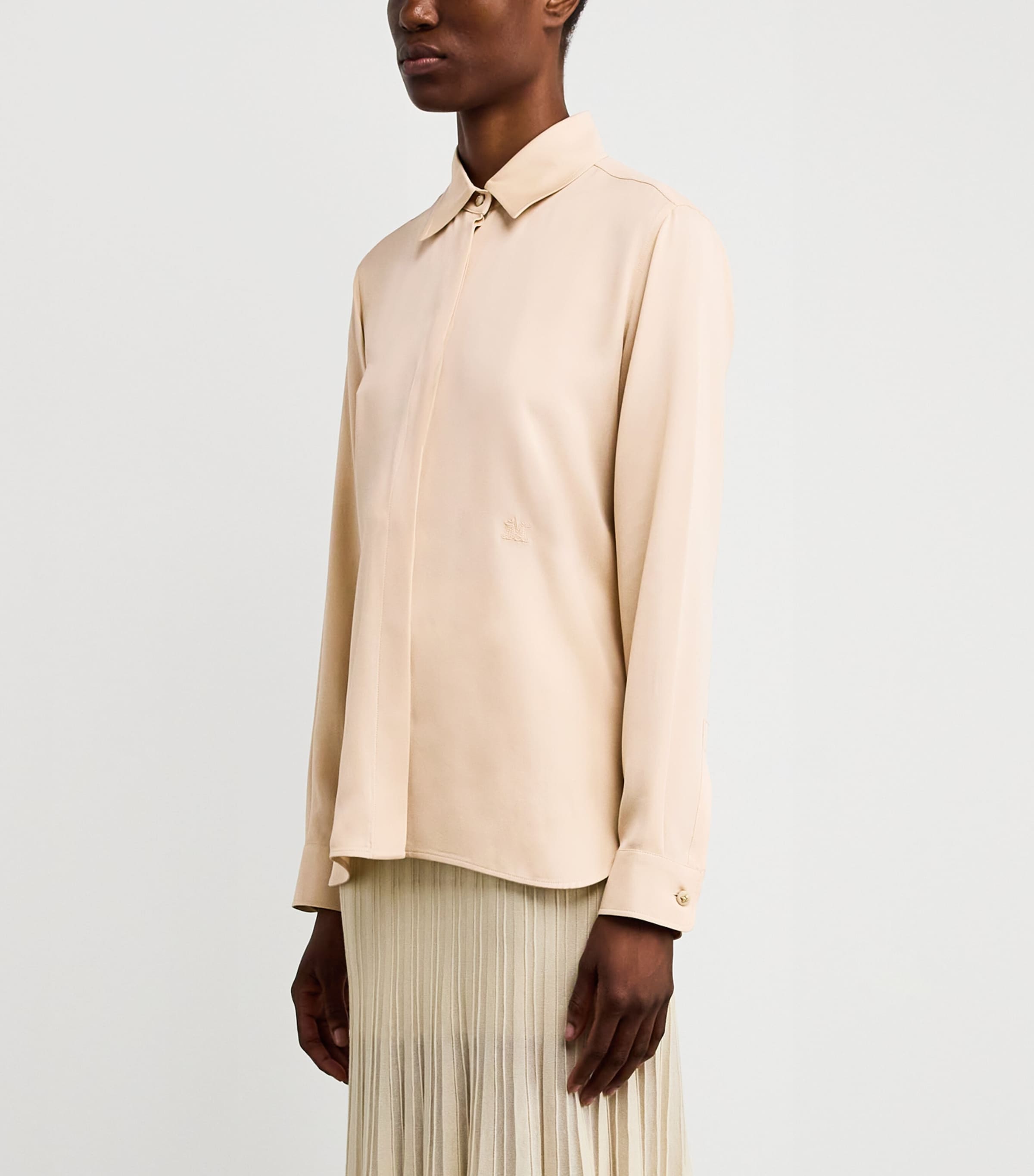 Silk Embroidered Shirt BEIGE Image 3