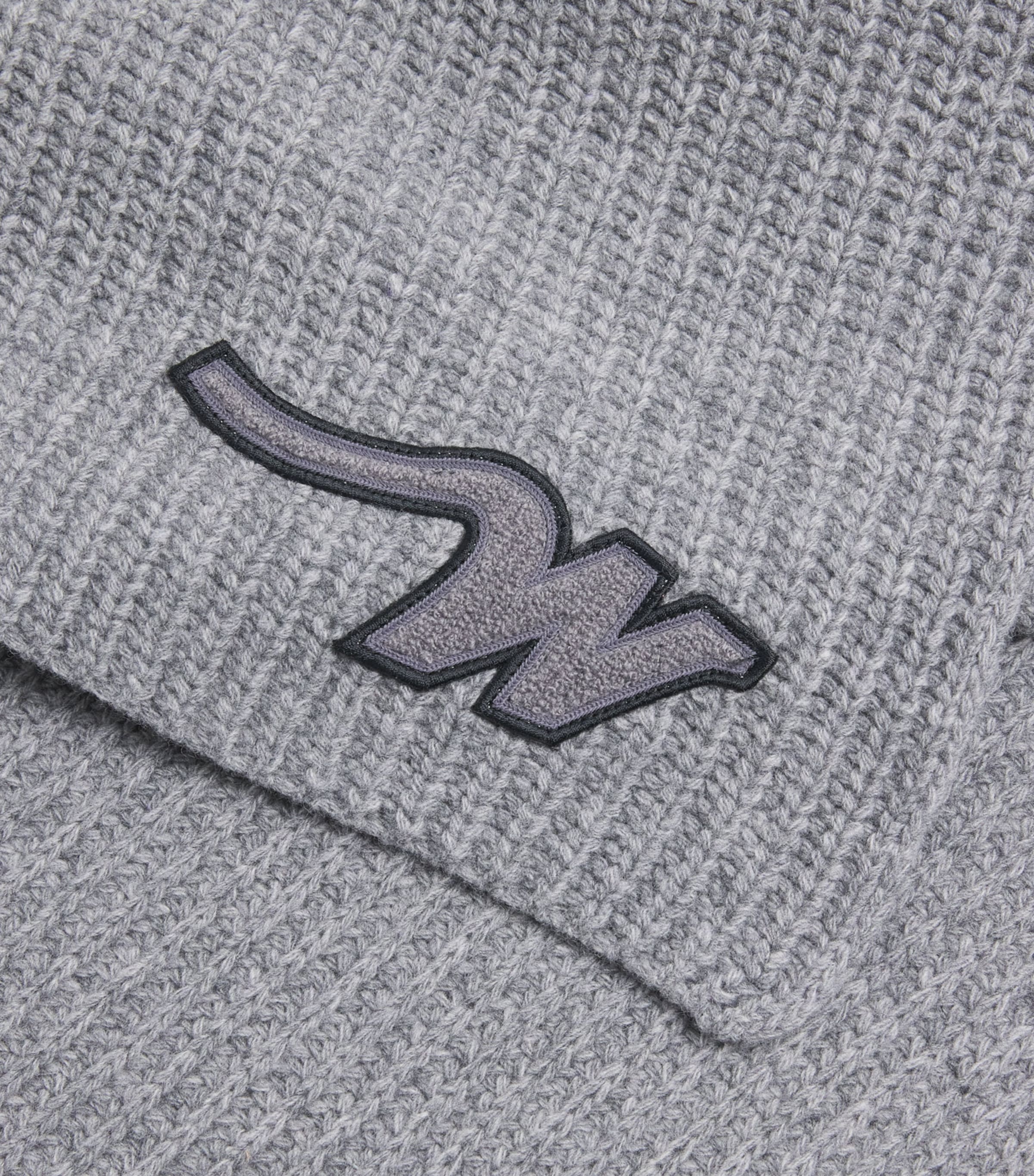 Virgin Wool Knitted Scarf MEDIUM GREY Image 3