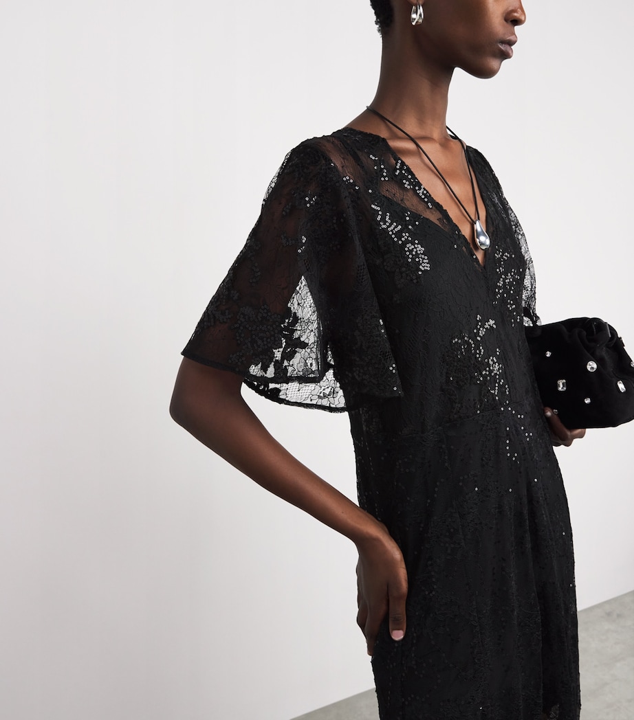 Lace Maxi Dress BLACK Image 4