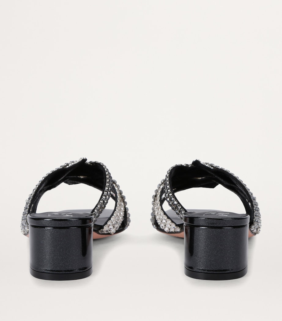 Leather Embellished Roma Mules 35 SILVER Image 2
