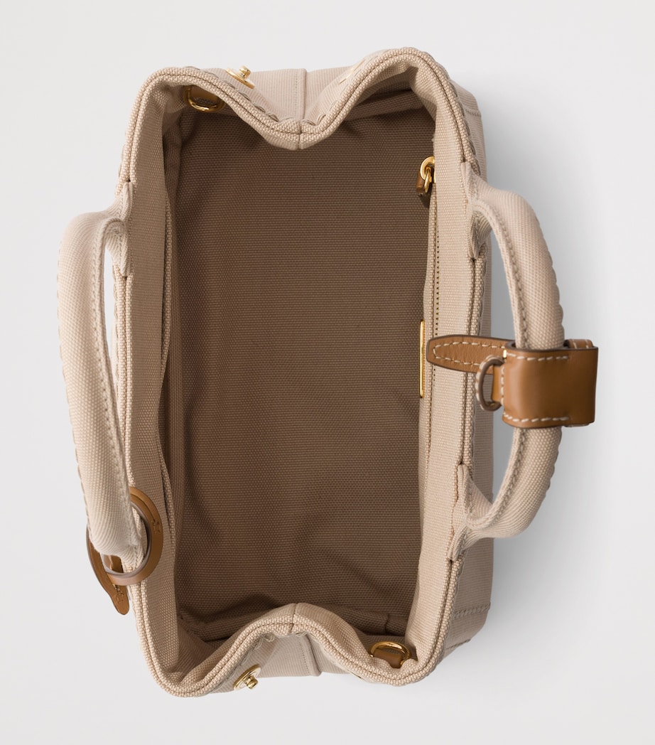 Prada Small Canvas Jardinière Top-Handle Bag Neutral Image 4