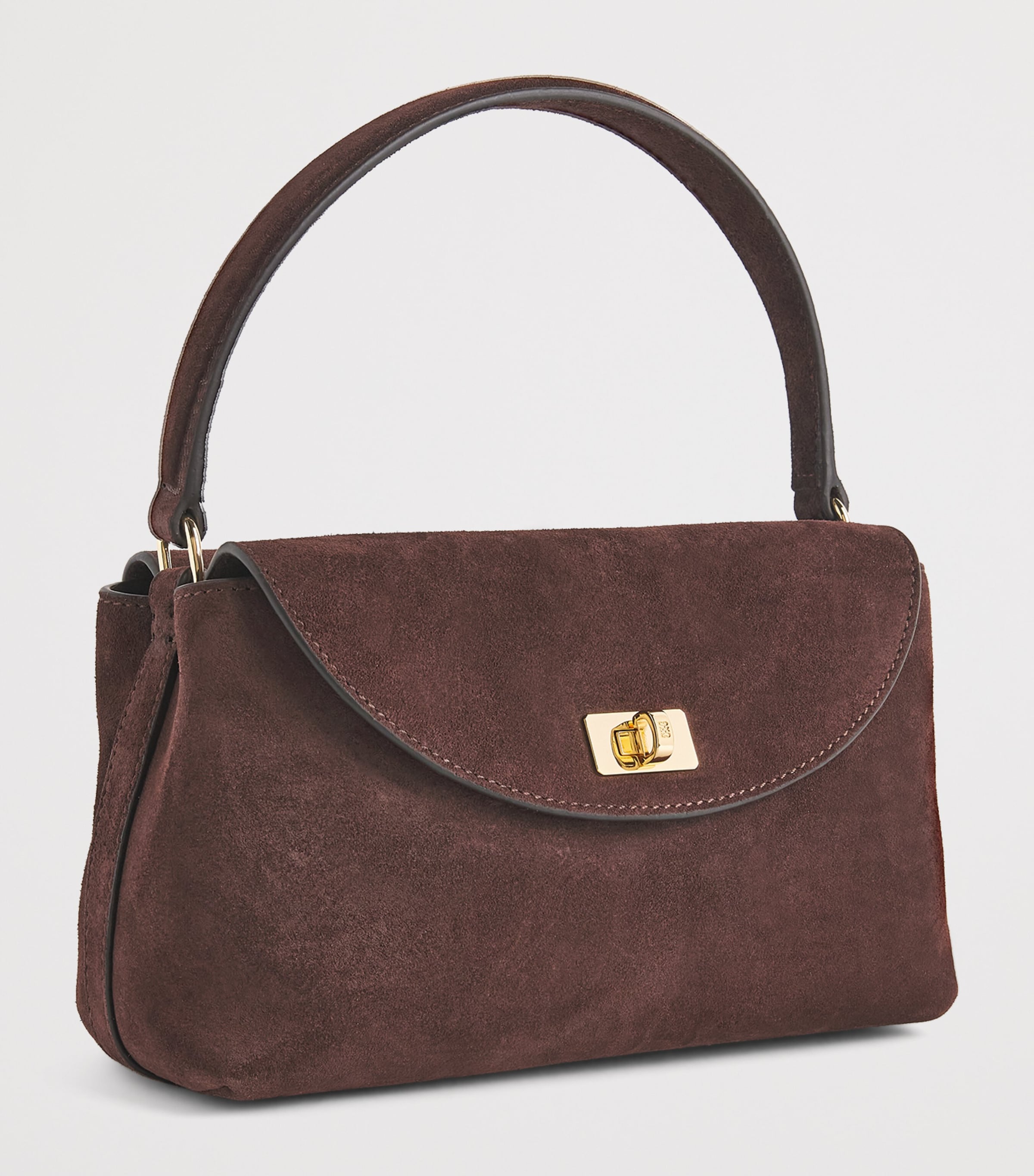Sandro Paris Mini Suede Le Grand Bazaar Top-Handle Bag Brown Image 3