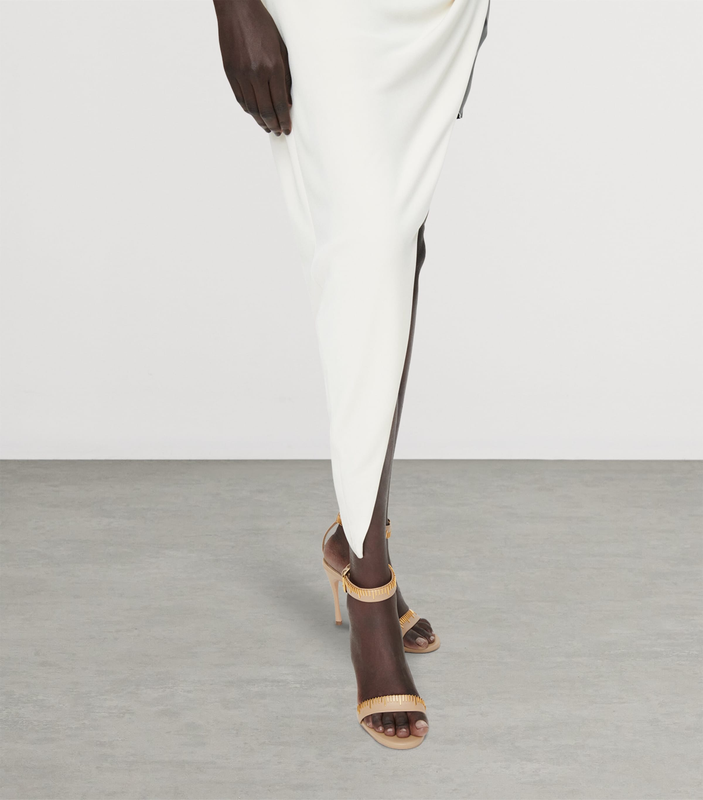 Schiaparelli Womens Asymmetric Piercings Mini Dress Ecru Image 5