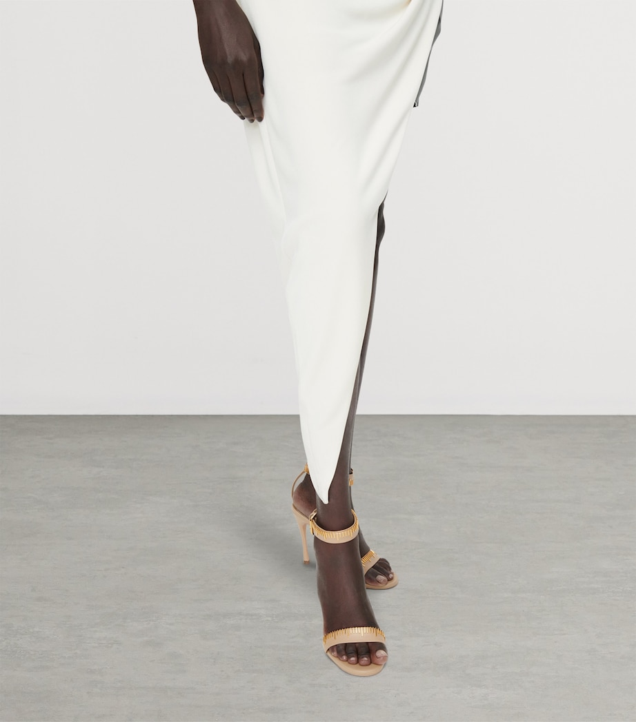 Schiaparelli Womens Asymmetric Piercings Mini Dress Ecru Image 5
