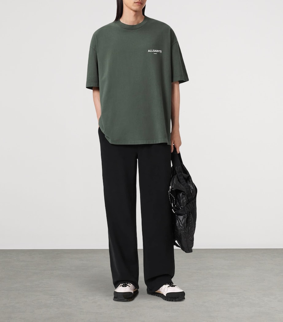 Organic Cotton Logo Print Halcyon T-Shirt GARNET GREEN Image 3