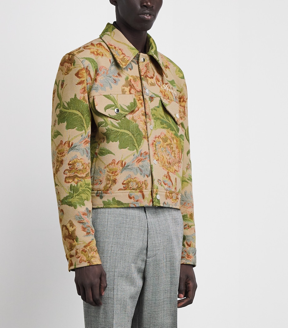 AMIRI Mens Floral Tapestry Jacket Pale Rose Image 4