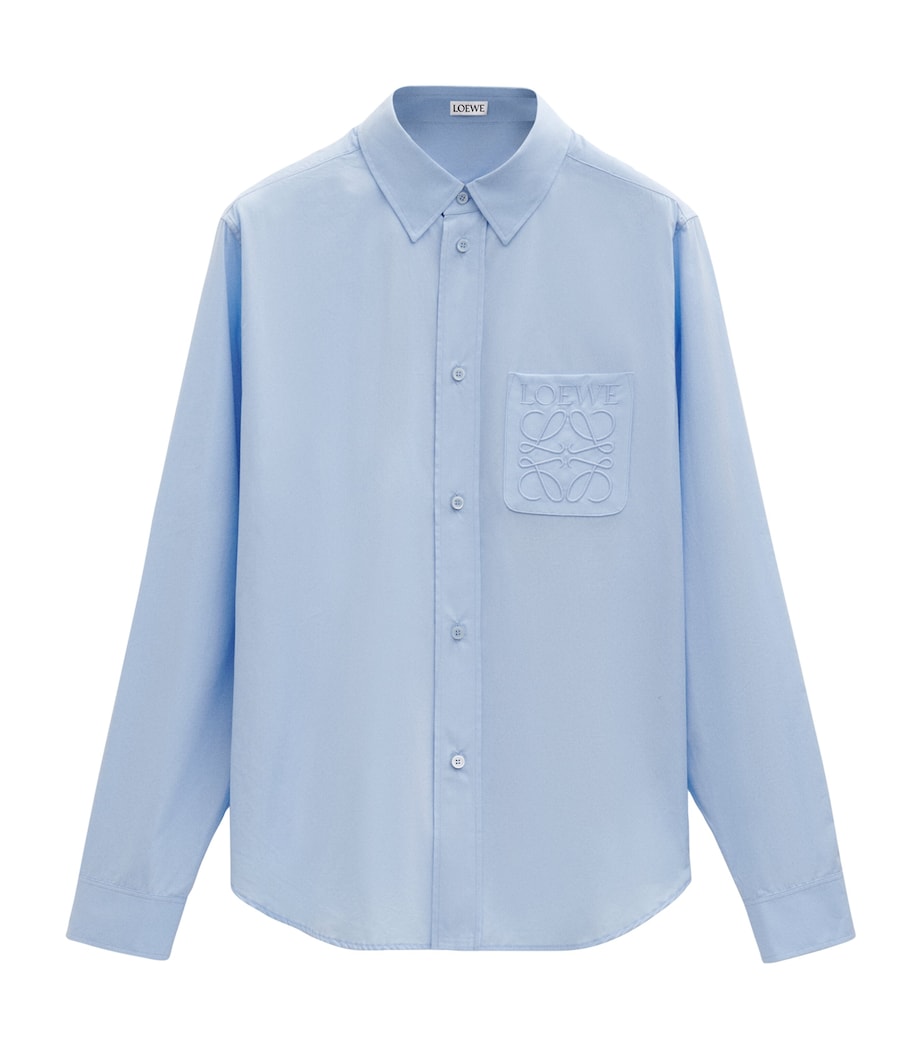 Cotton-Blend Anagram Shirt LIGHT BLUE Image 1