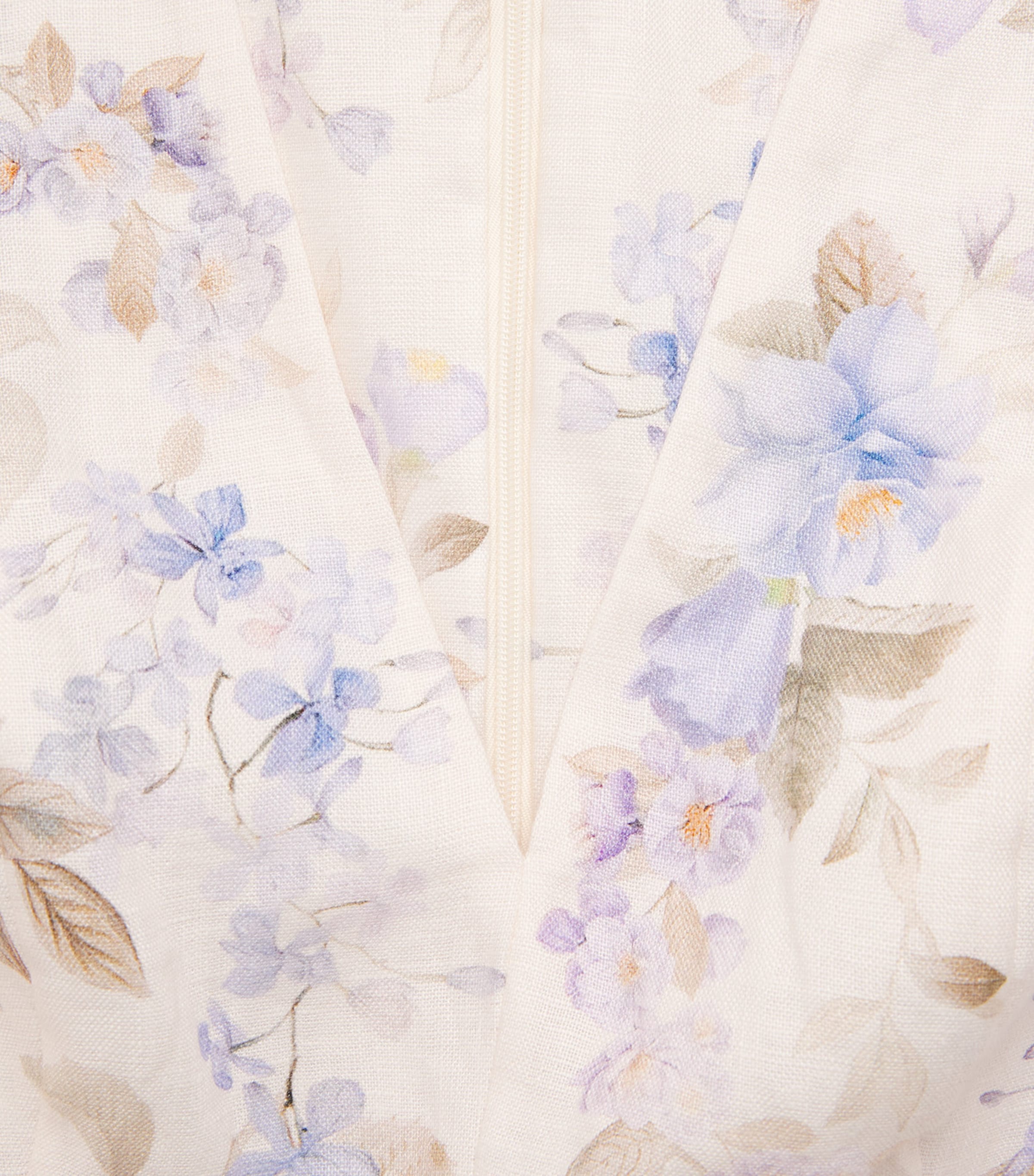 Zimmermann Womens Linen Floral Luna Mini Dress Blue Songbird Image 6